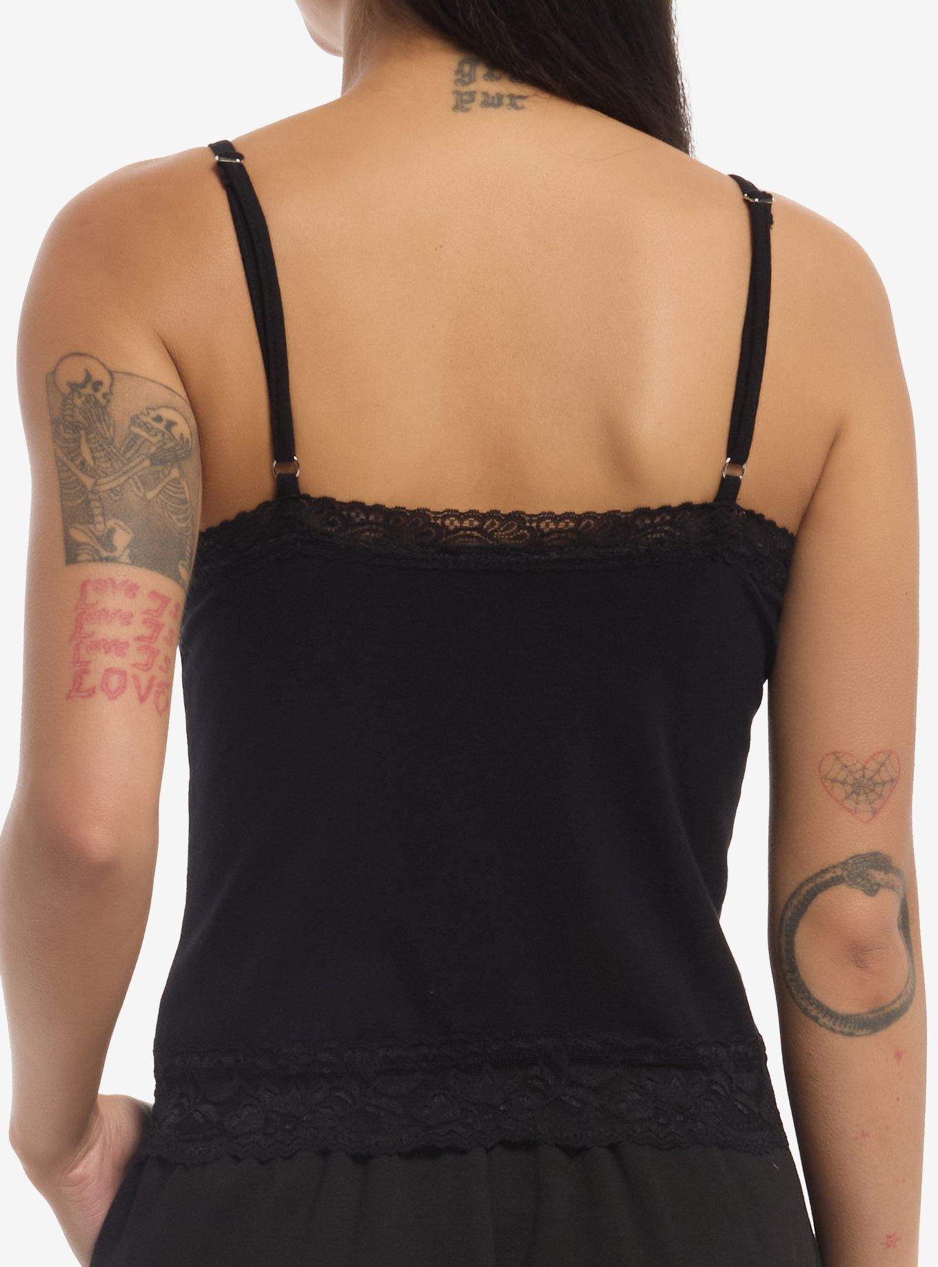 Social Collision Rhinestone Winged Cross Girls Cami, , hi-res