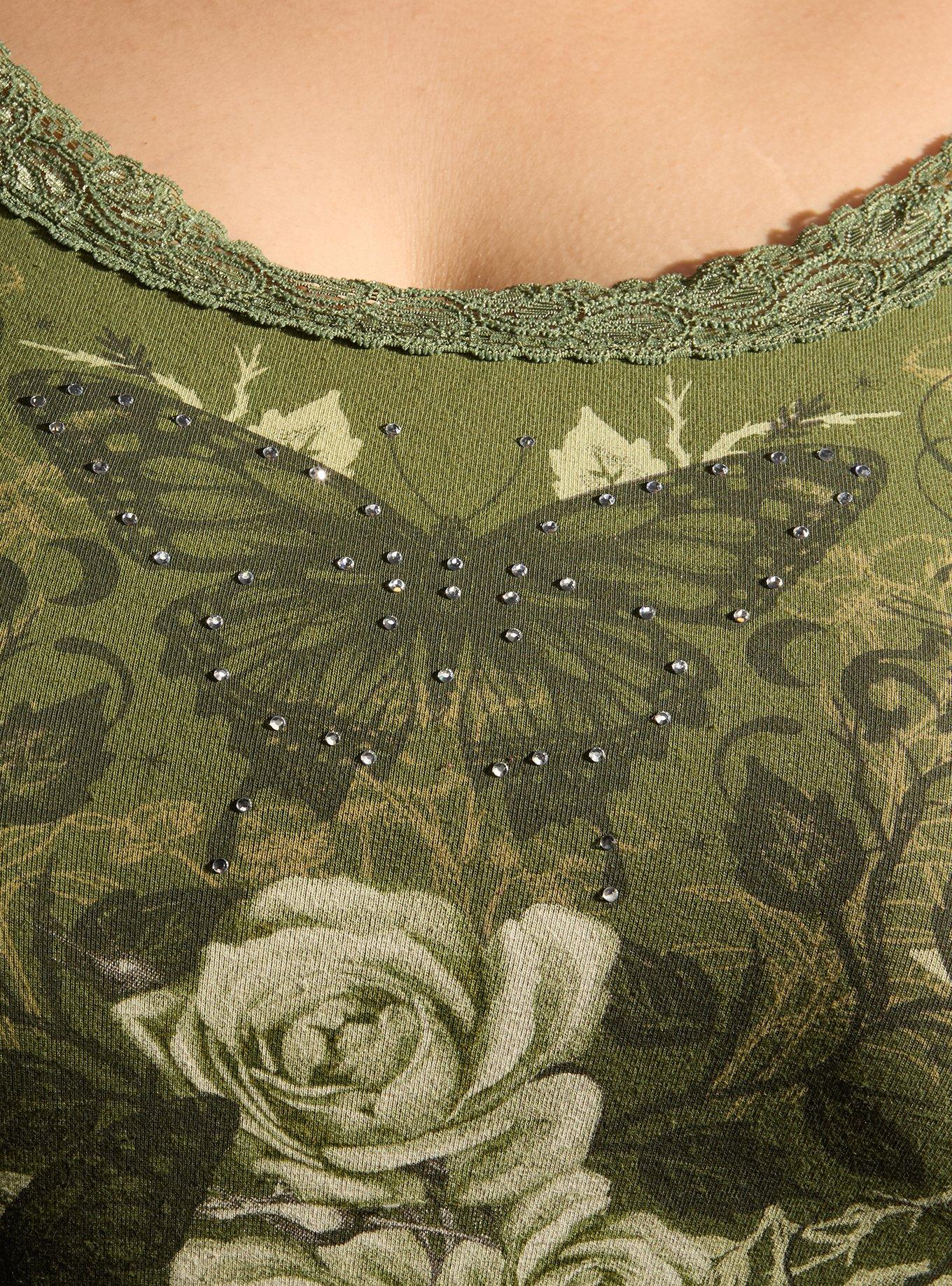 Thorn & Fable Rose Butterfly Lace Girls Cami Plus Size, MULTI, alternate - view 4