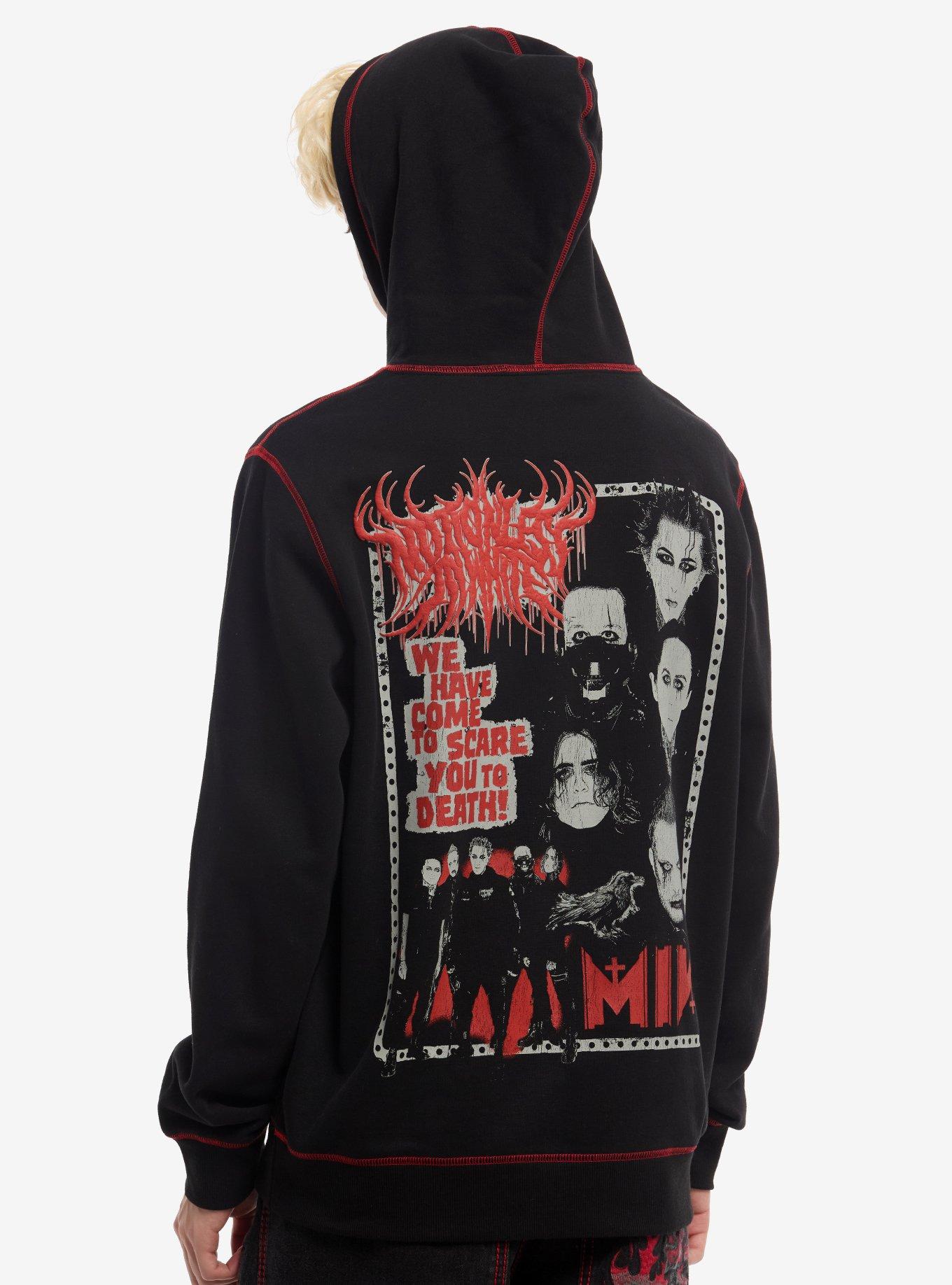 Motionless In White Crow Contrast Stitch Hoodie, , hi-res