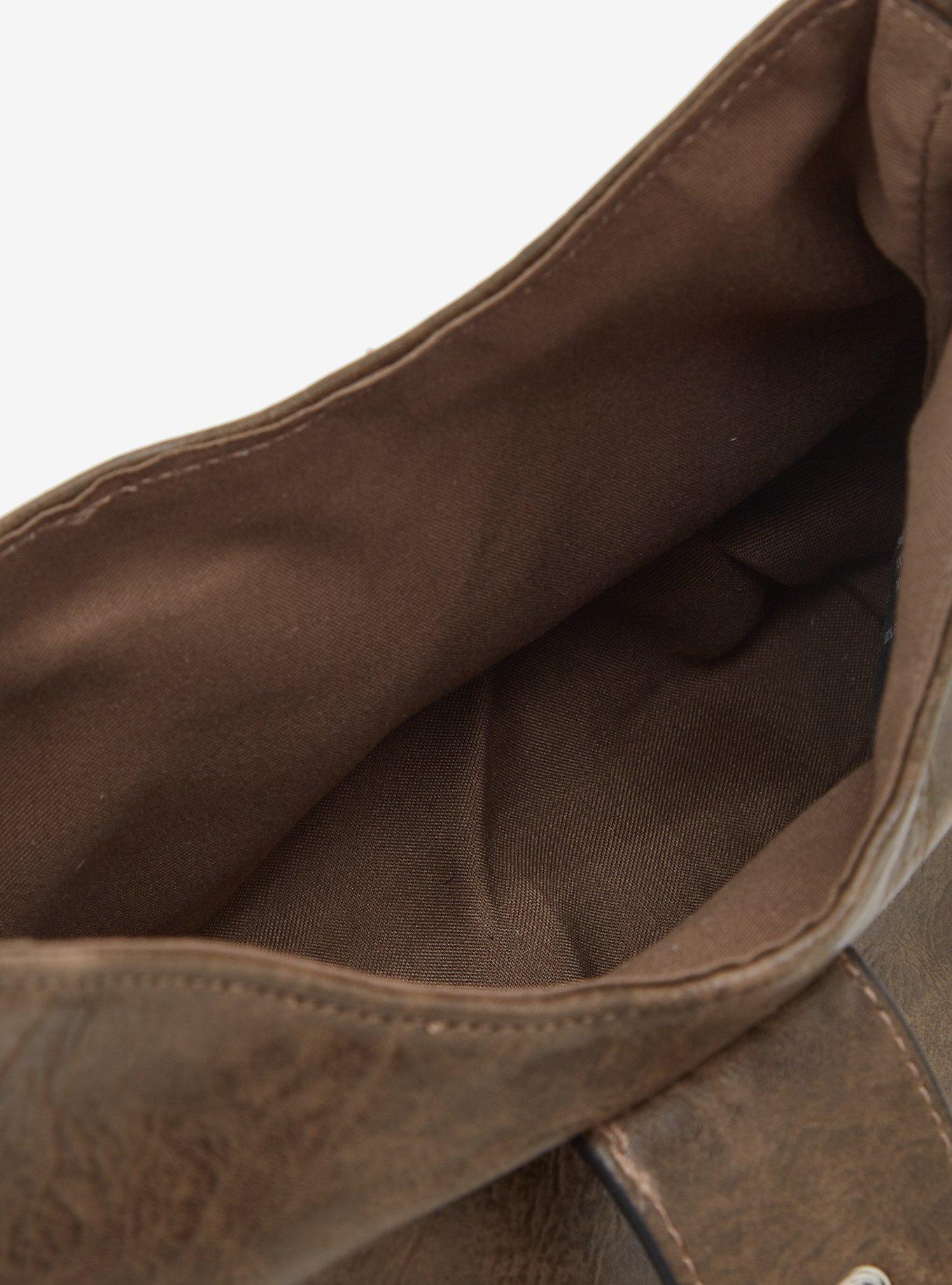 Thorn & Fable Brown Faux Leather Stud Shoulder Bag, , alternate - view 4