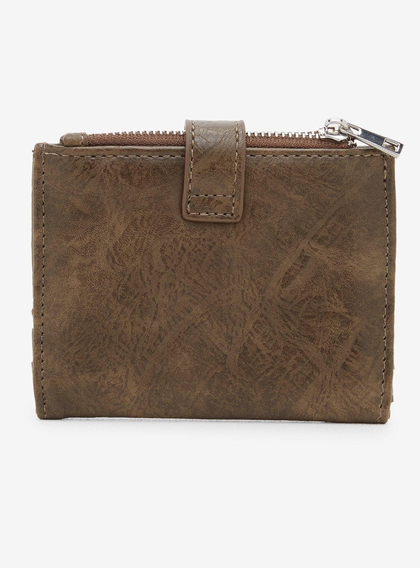 Thorn & Fable Brown Faux Leather Stud Mini Wallet, , alternate - view 3