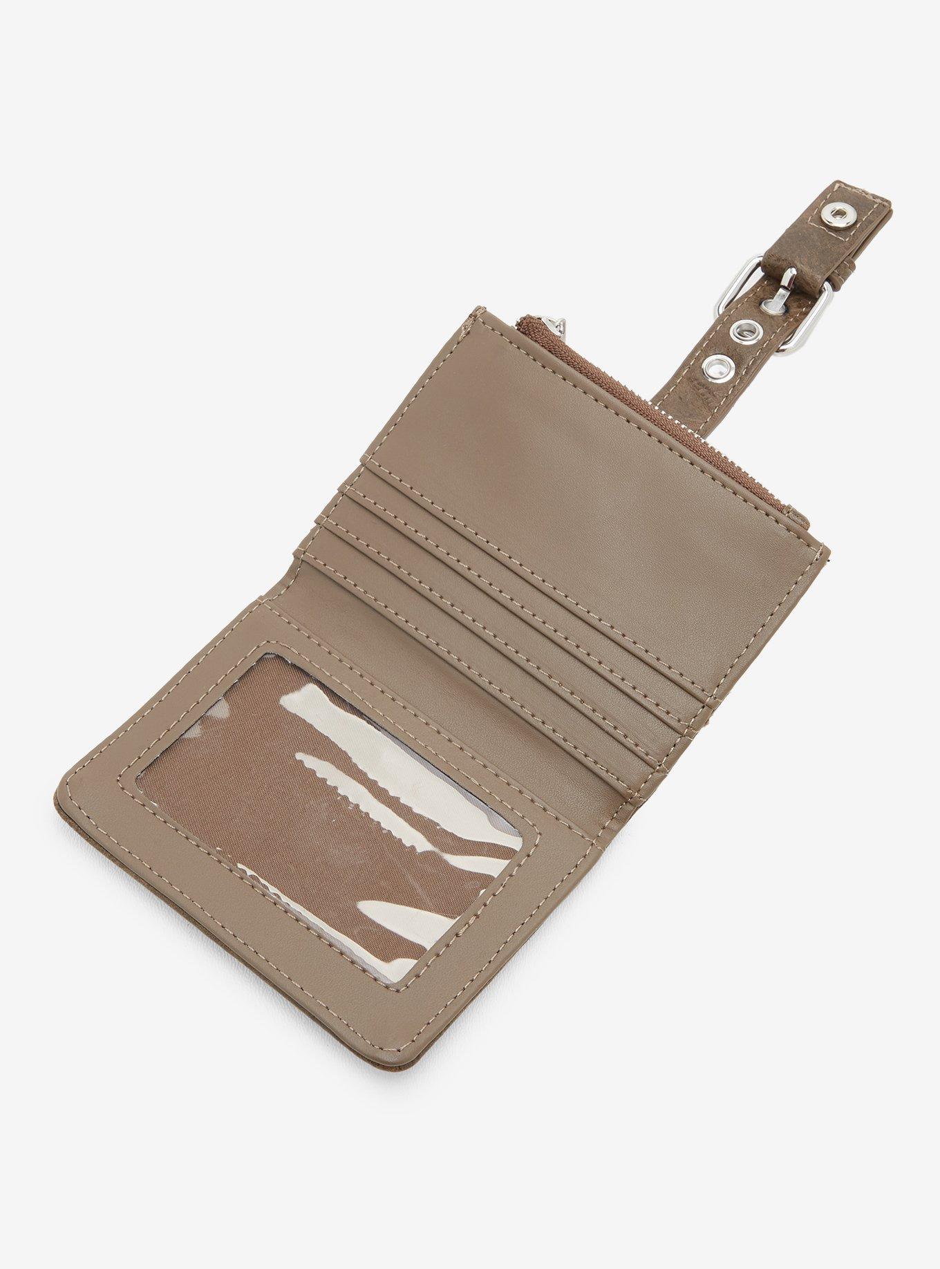 Thorn & Fable Brown Faux Leather Stud Mini Wallet, , alternate - view 4