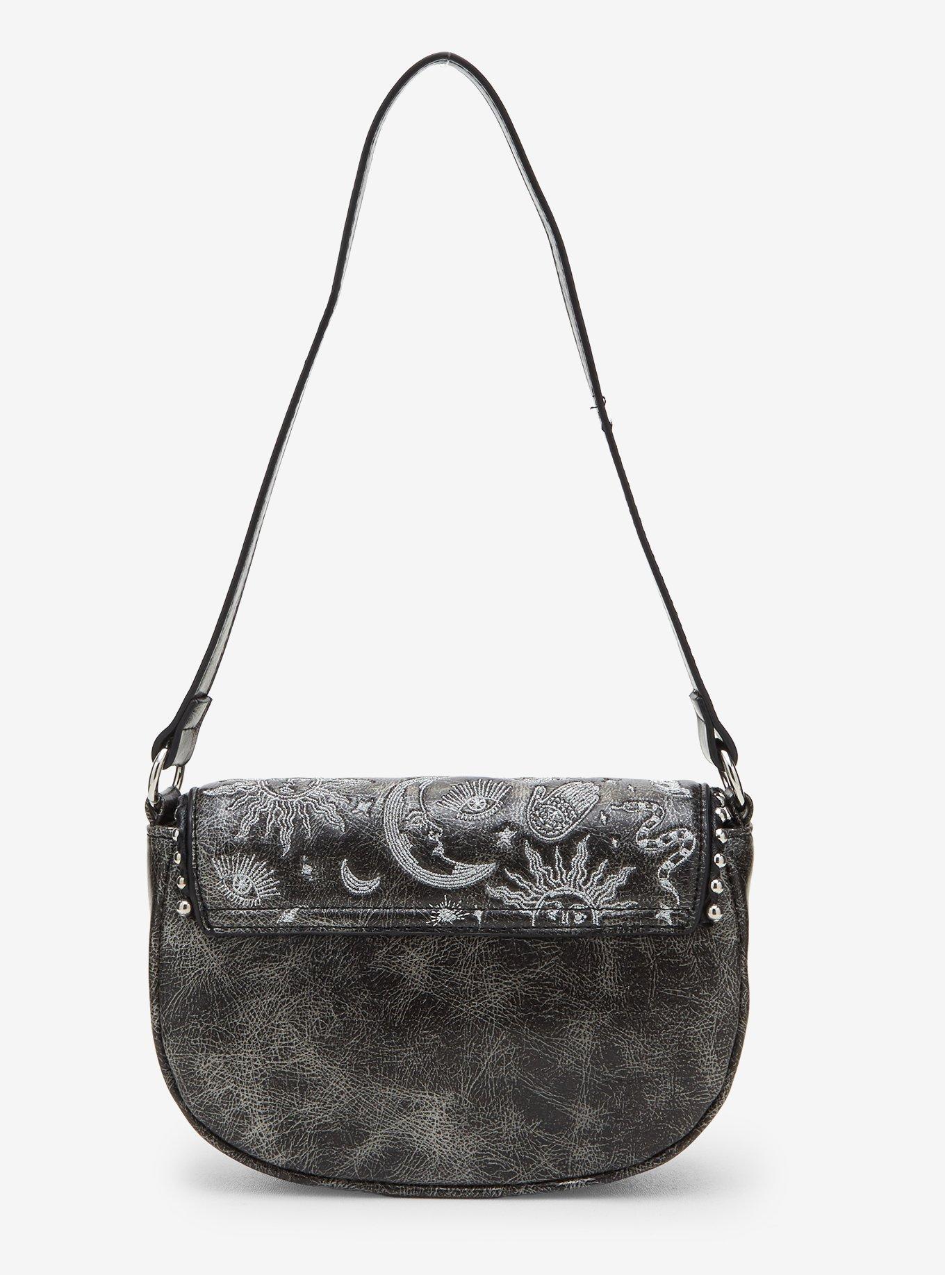 Cosmic Aura Embroidered Celestial Scene Shoulder Bag, , alternate - view 3