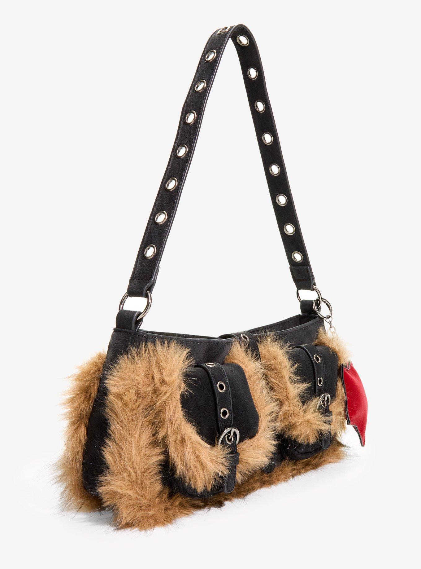 Fur Trim Star Charm Shoulder Bag, , hi-res