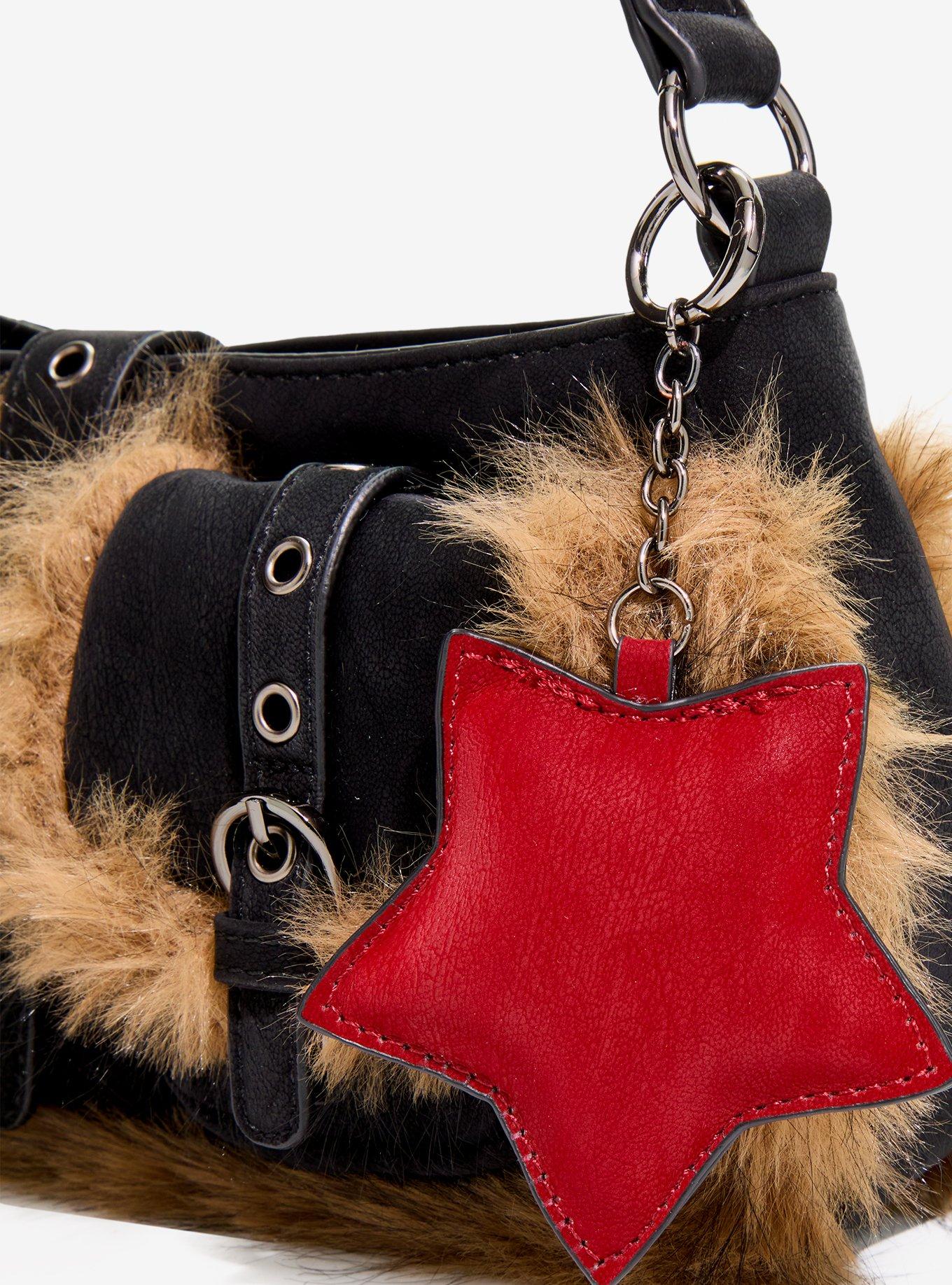 Fur Trim Star Charm Shoulder Bag, , alternate - view 3