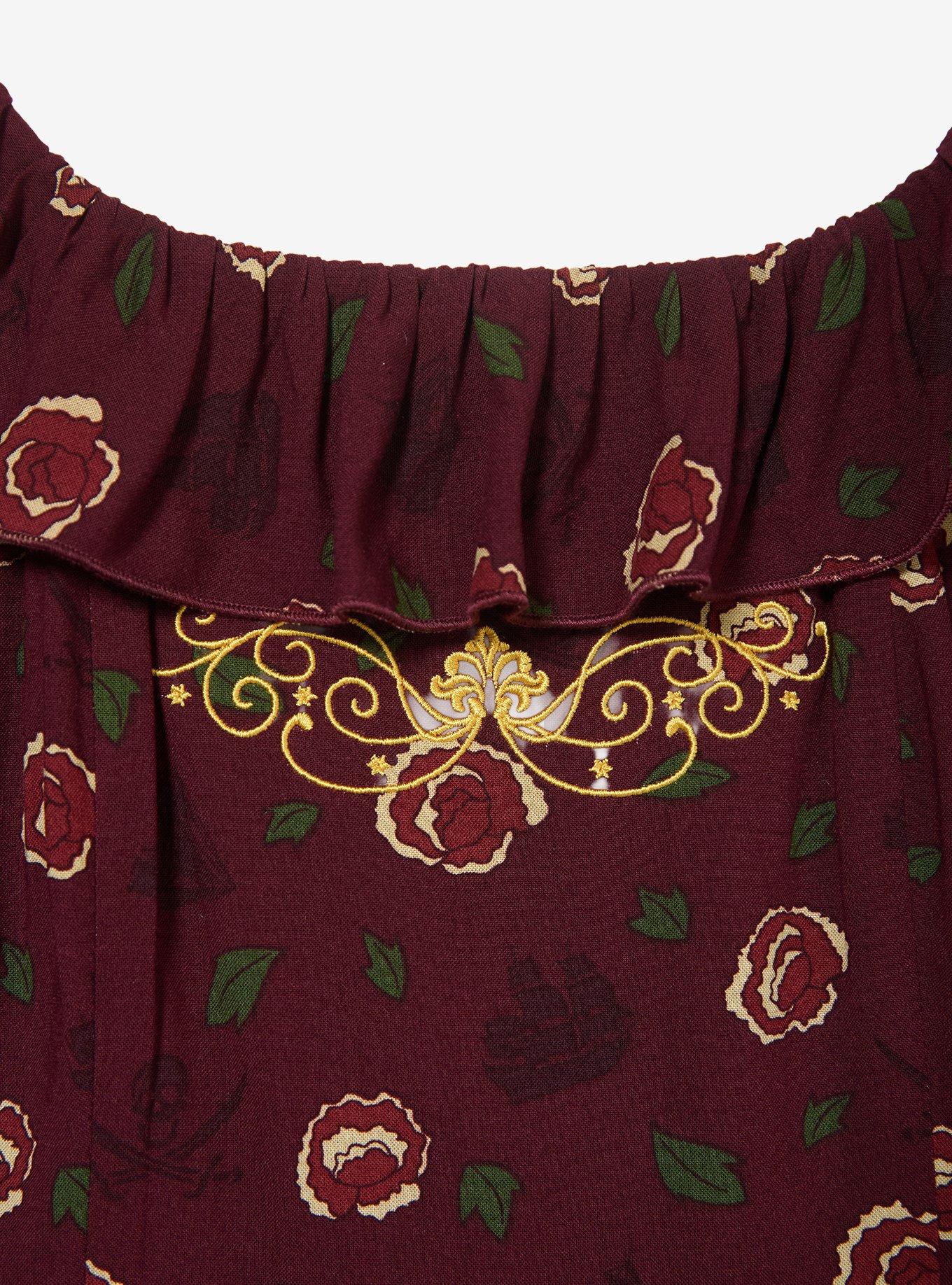 Disney Pirates of the Caribbean Icons Allover Print Plus Size Midi Dress - BoxLunch Exclusive, BURGUNDY, alternate - view 3