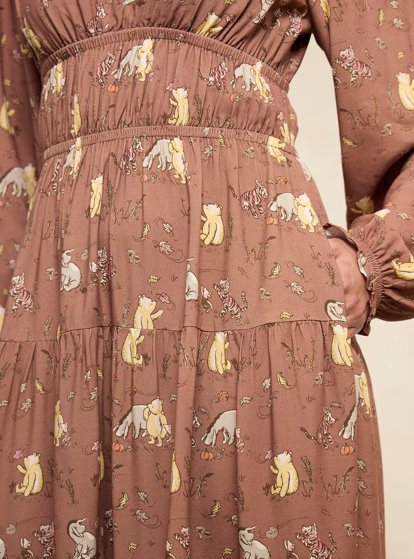 Disney Winnie the Pooh Classic Characters Long Sleeve Dress - BoxLunch Exclusive, BROWN, alternate - view 4