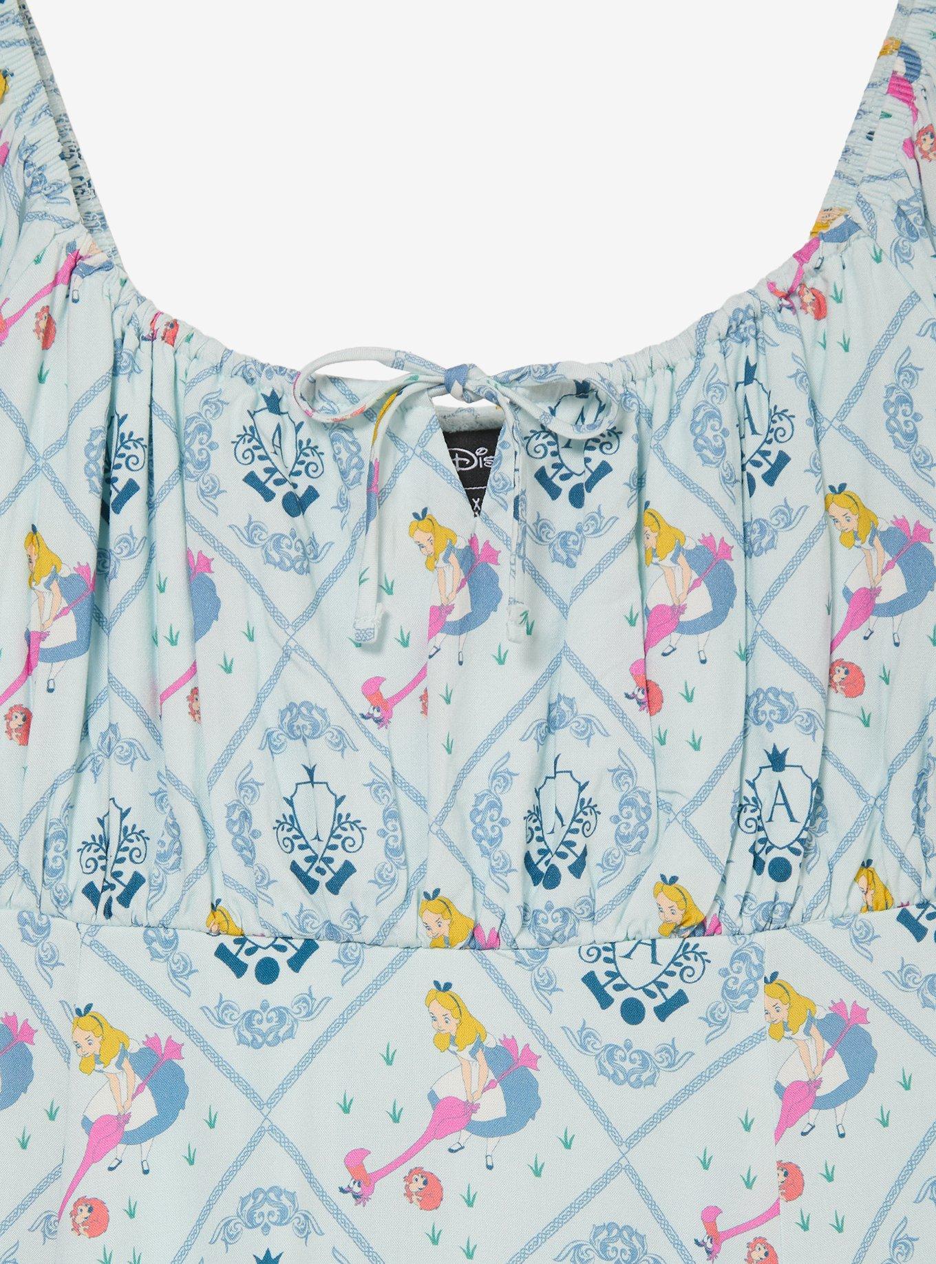 Disney Alice in Wonderland Croquet Diamonds Empire Waist Dress - BoxLunch Exclusive, BABY BLUE, alternate - view 3