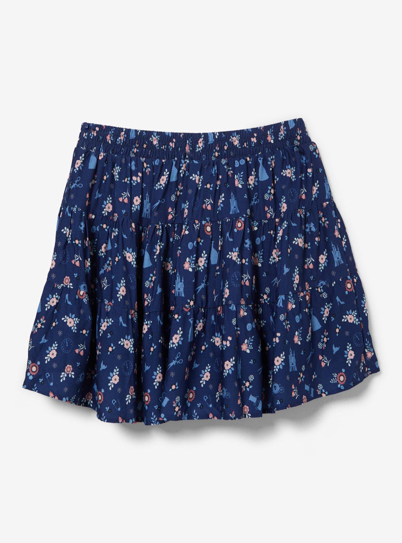 Disney Cinderella Icons Allover Print Plus Size Tiered Skirt &mdash; BoxLunch Exclusive, , hi-res