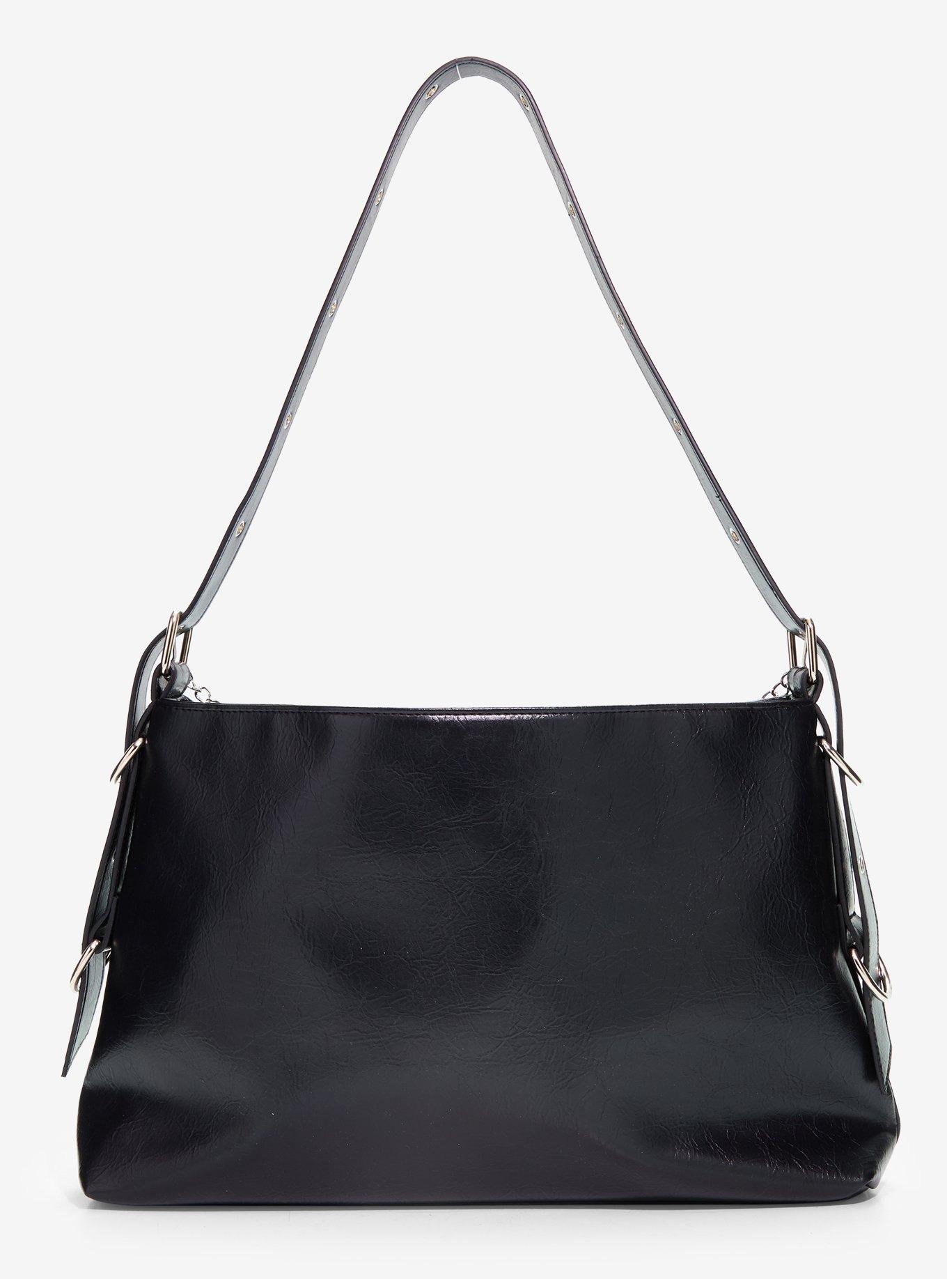 Social Collision Black Grommet Stud Shoulder Bag, , alternate - view 3