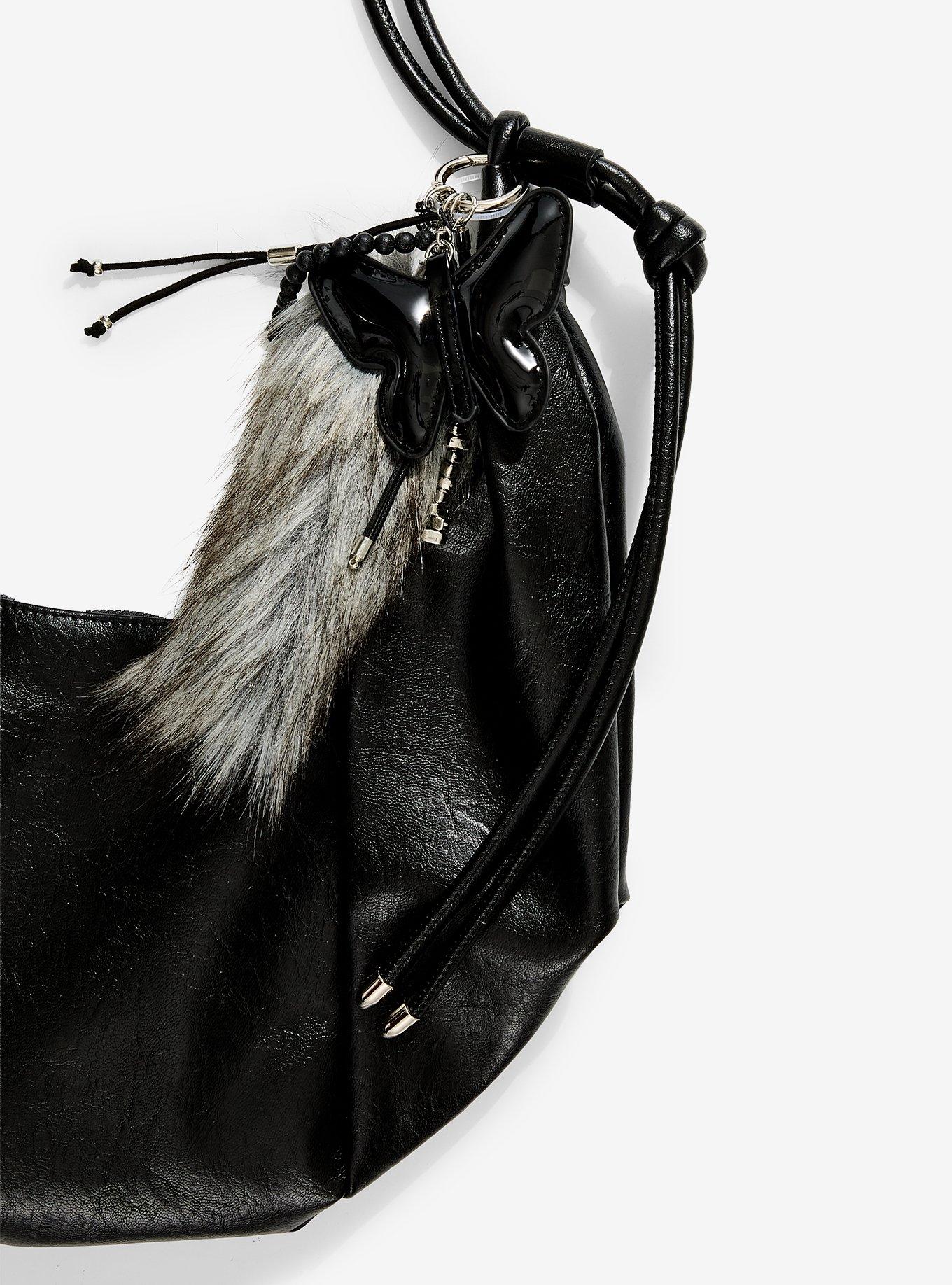 Cosmic Aura Black Fox Tail Shoulder Bag, , hi-res