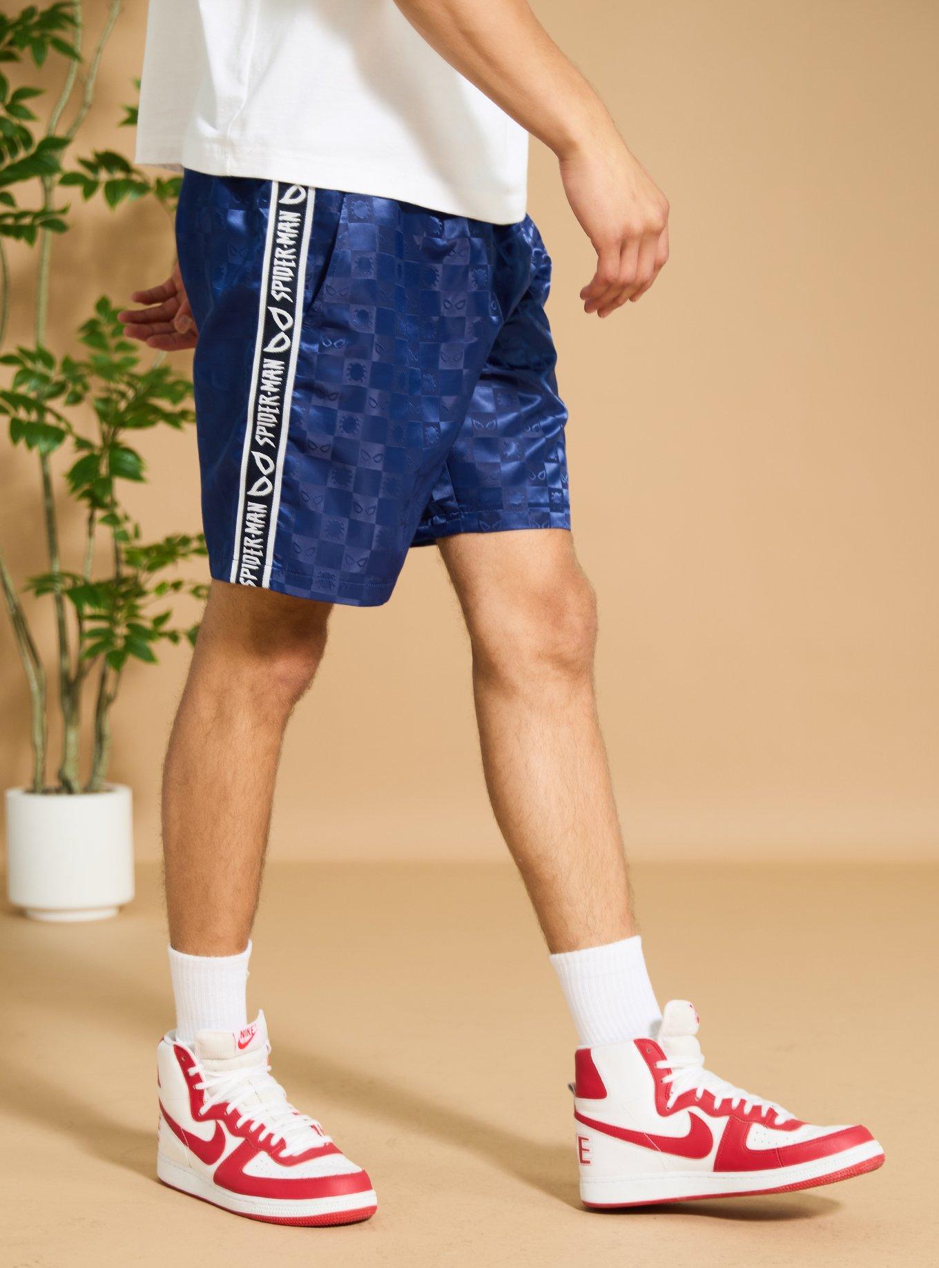 Marvel Spider-Man x Umbro Checkered Shorts - BoxLunch Exclusive, RED, alternate - view 4