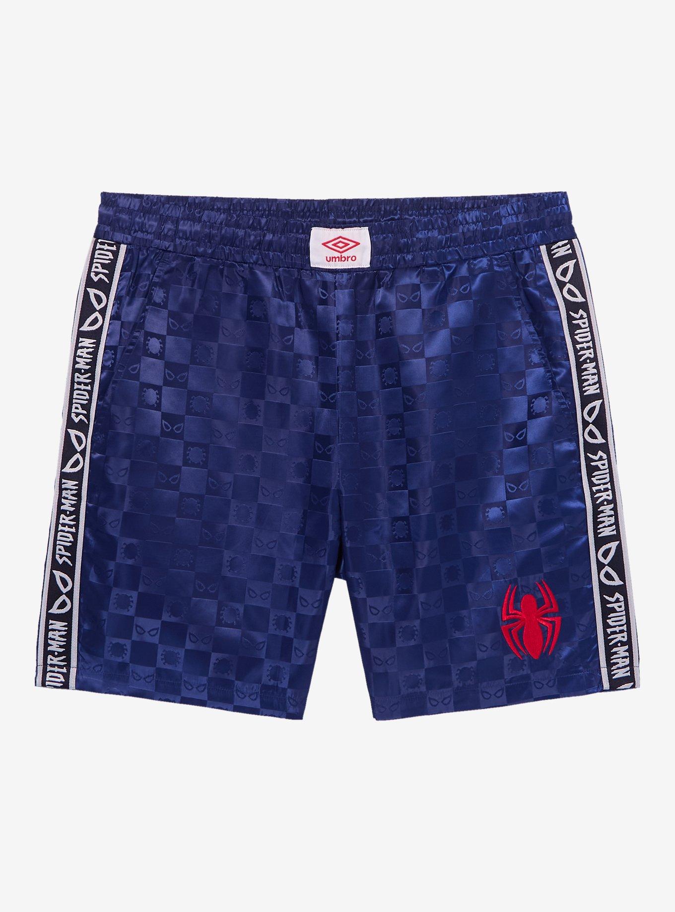 Marvel Spider-Man x Umbro Checkered Shorts - BoxLunch Exclusive, RED, alternate - view 5