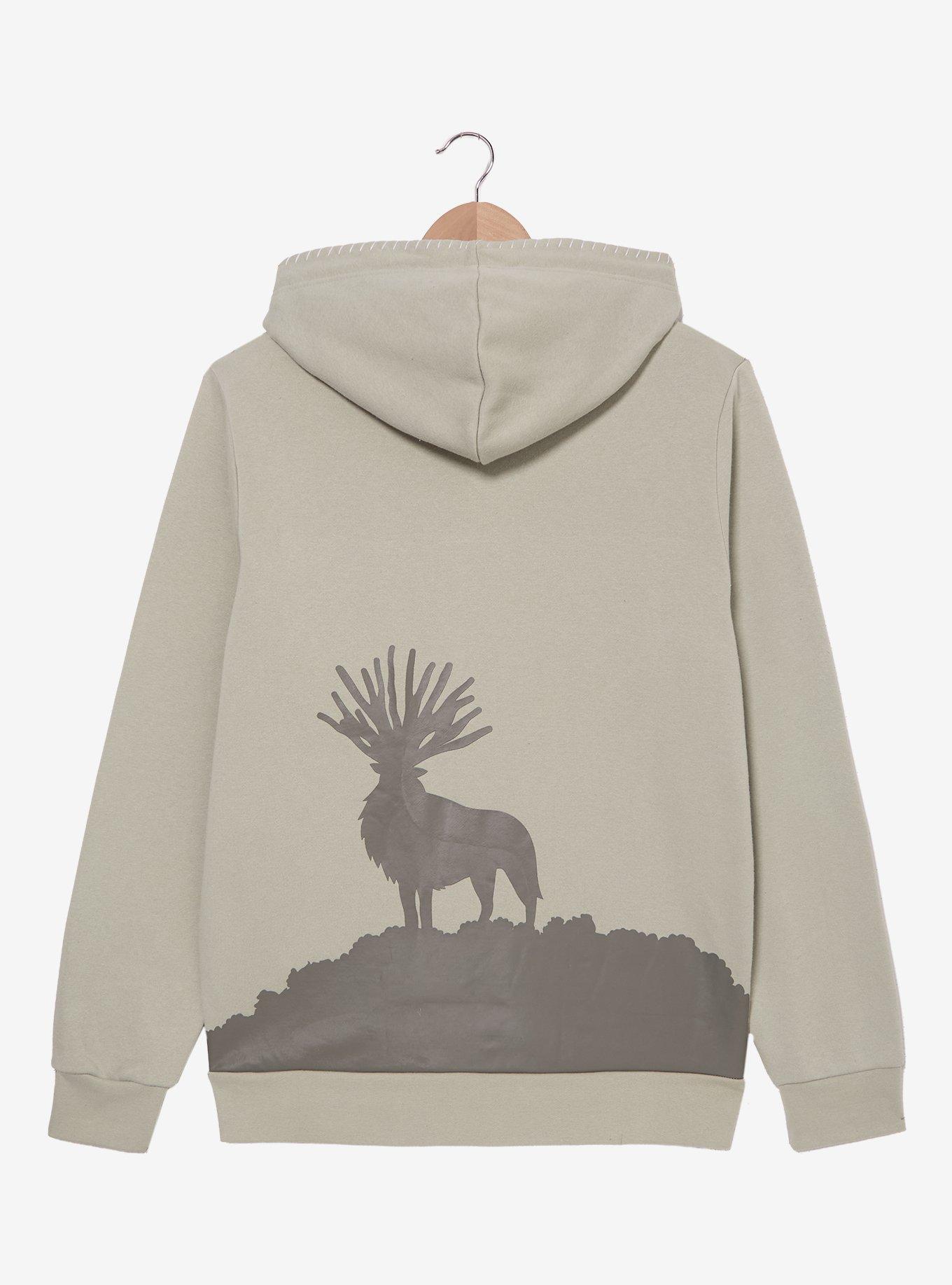 Studio Ghibli&reg; Princess Mononoke Embroidered Kodama Tonal Zippered Hoodie, MULTI, alternate - view 4