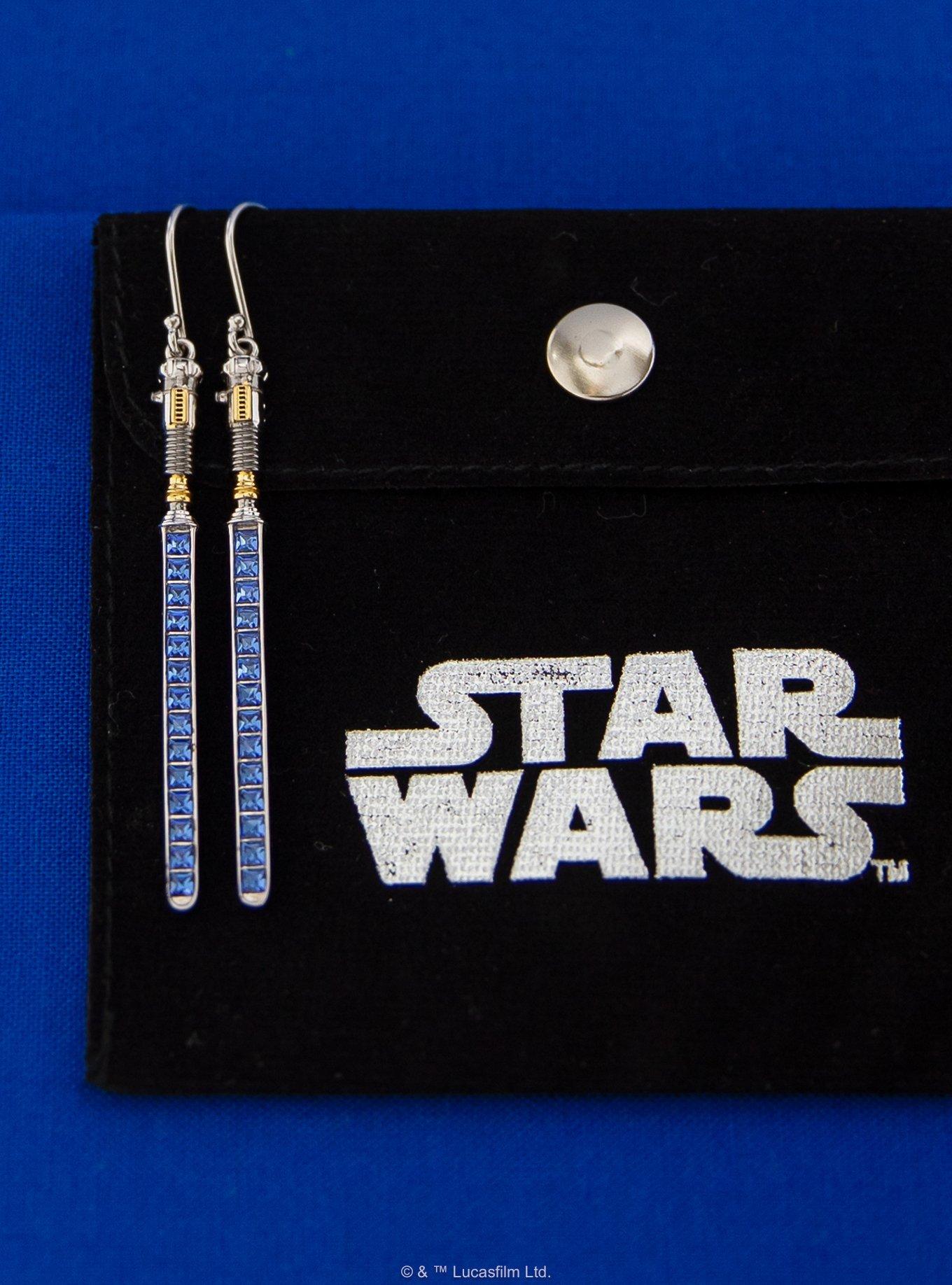 Star Wars X RockLove Obi-Wan Kenobi Crystal Lightsaber Earrings, , alternate