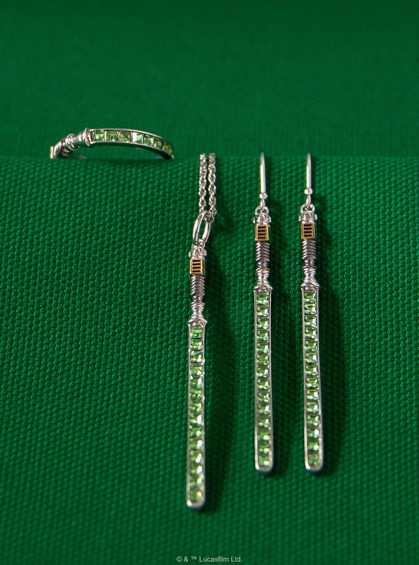 Star Wars X RockLove Luke Skywalker Crystal Lightsaber Ring, GREEN, alternate