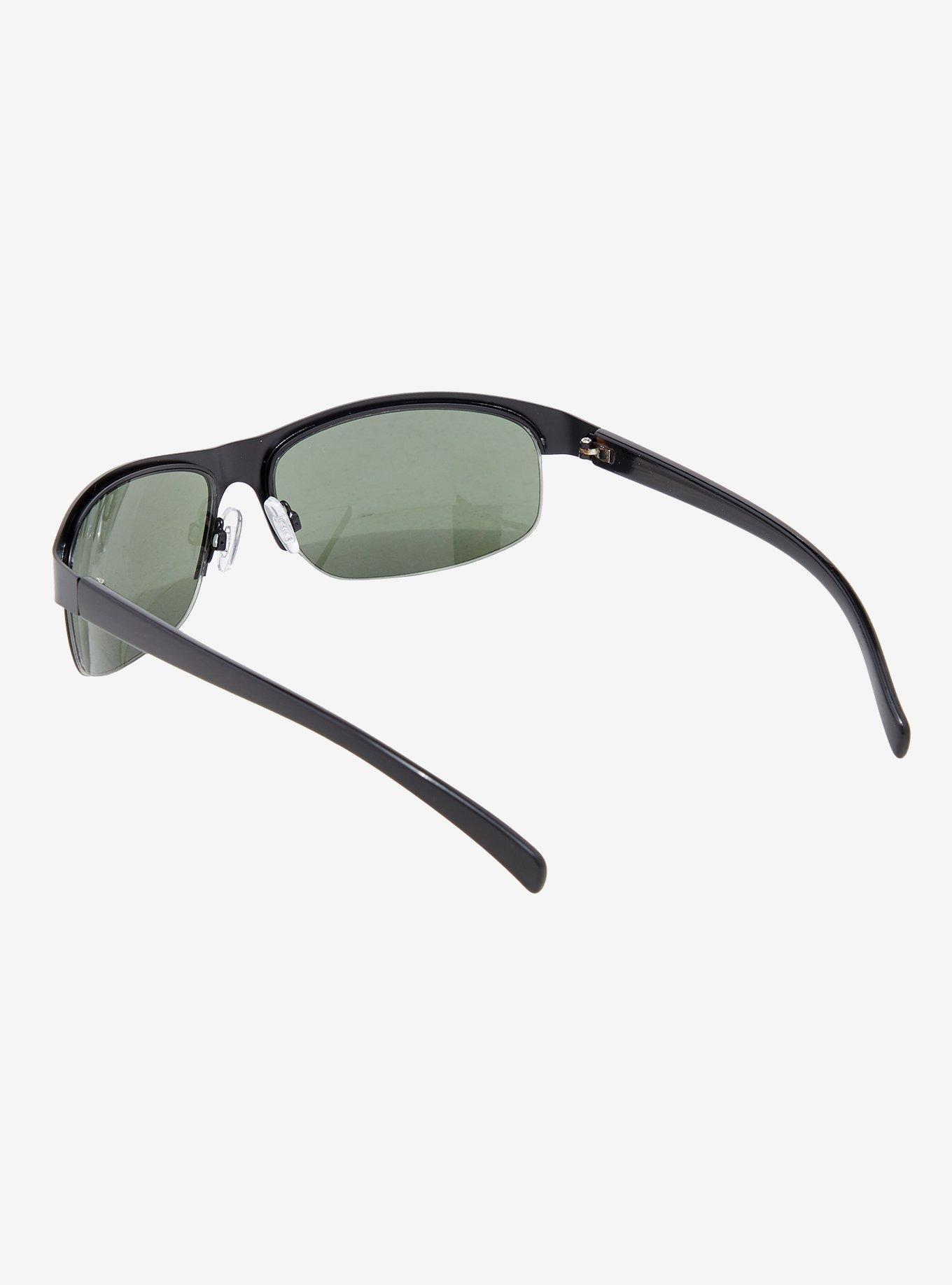 Black & Green Tint Racer Sunglasses, , hi-res