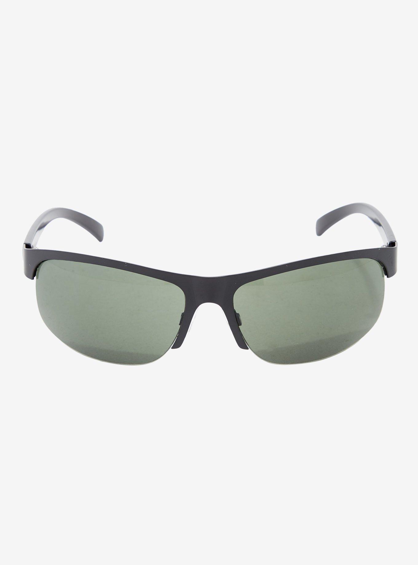 Black & Green Tint Racer Sunglasses, , alternate