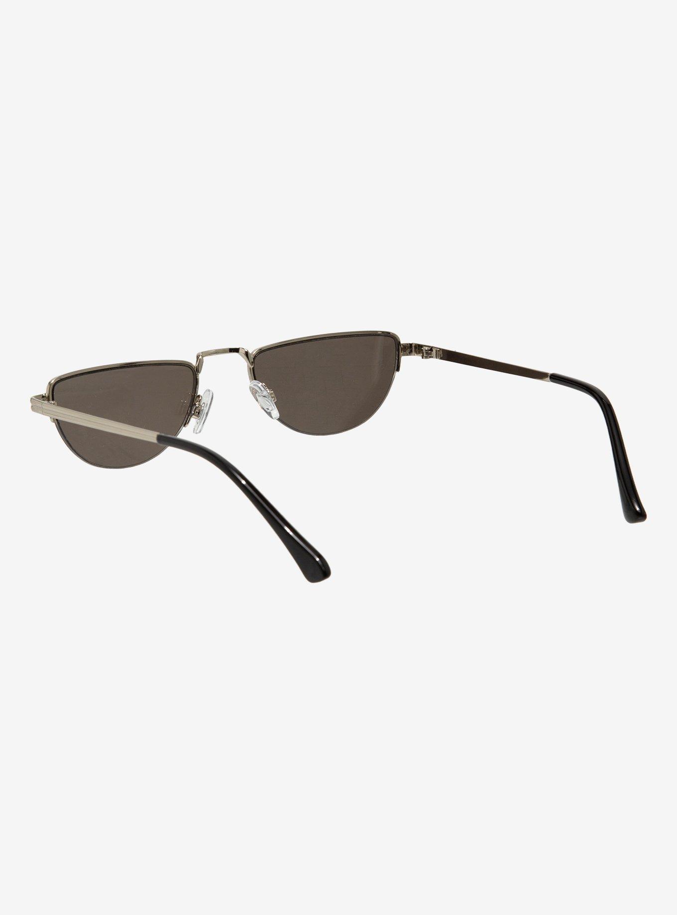 Metal Half-Moon Sunglasses, , alternate