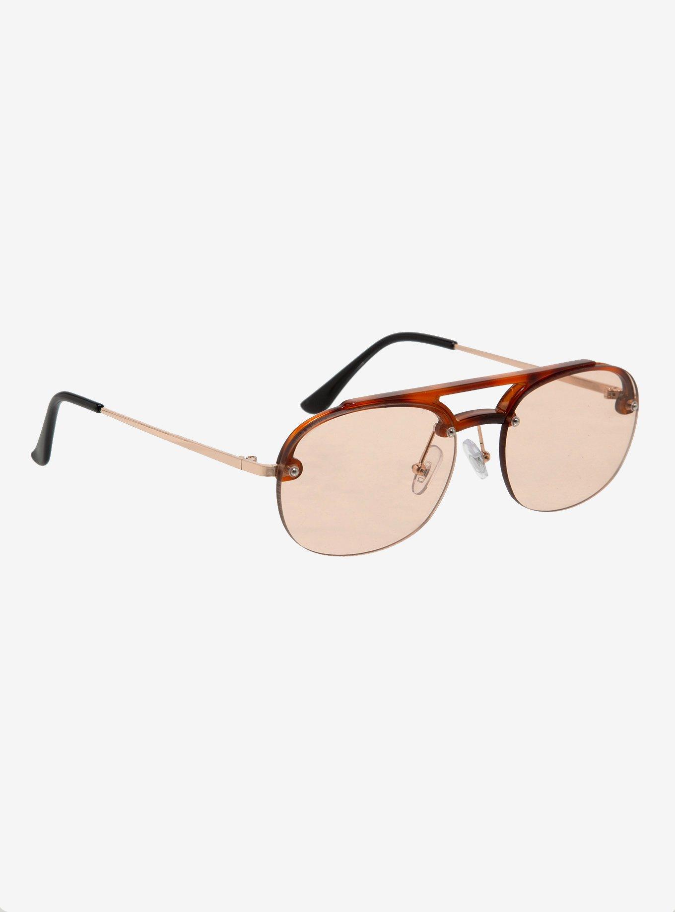 Brown Tortoiseshell Navigator Sunglasses, , hi-res