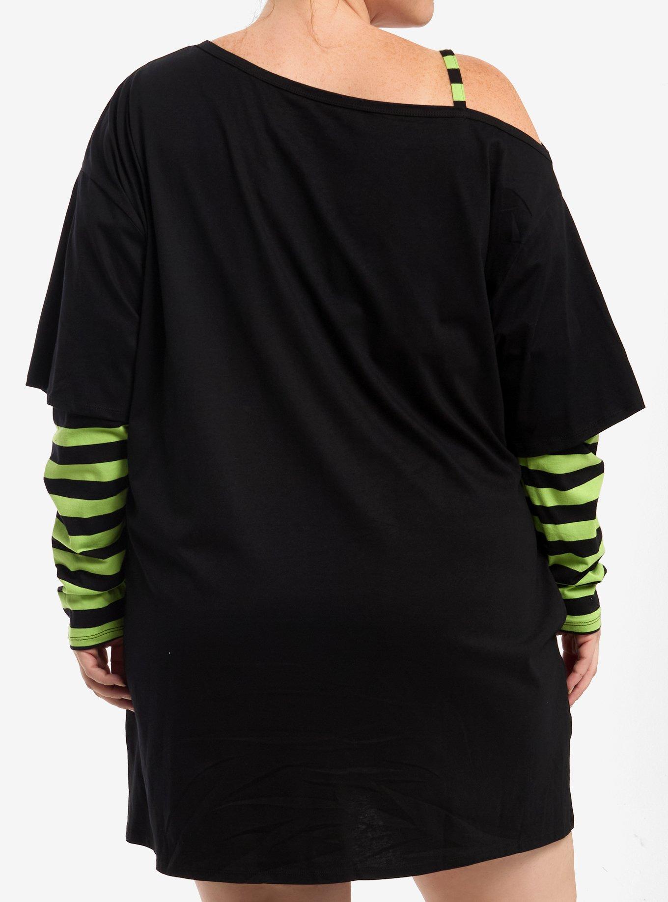 Invader Zim GIR Off-Shoulder Twofer Dress Plus Size, MULTI, alternate - view 3