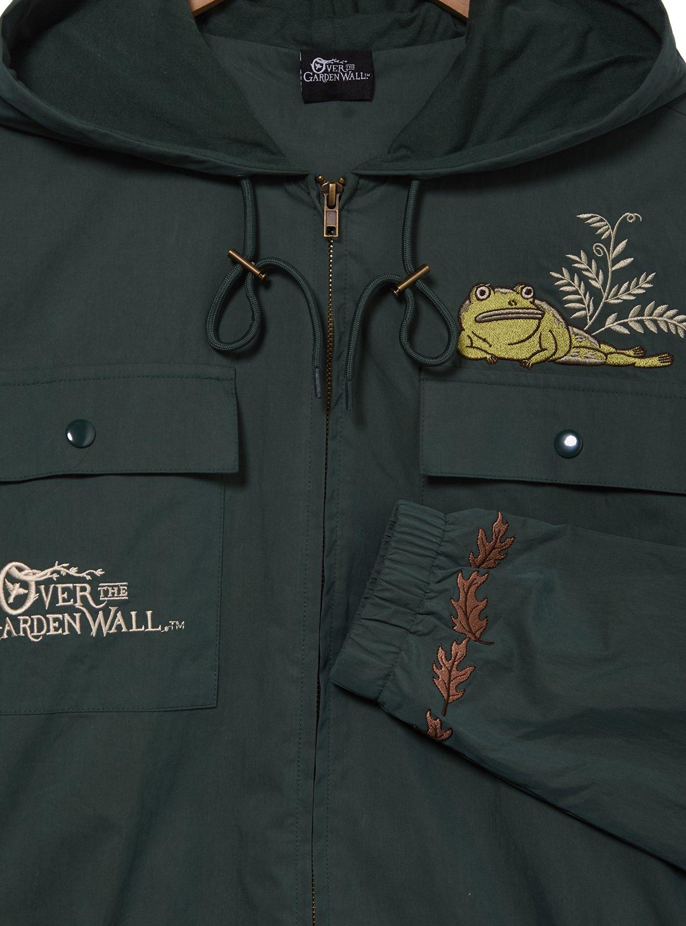 Over The Garden Wall Icons Women's Cropped Windbreaker - BoxLunch Exclusive, DARK GREEN, alternate - view 3
