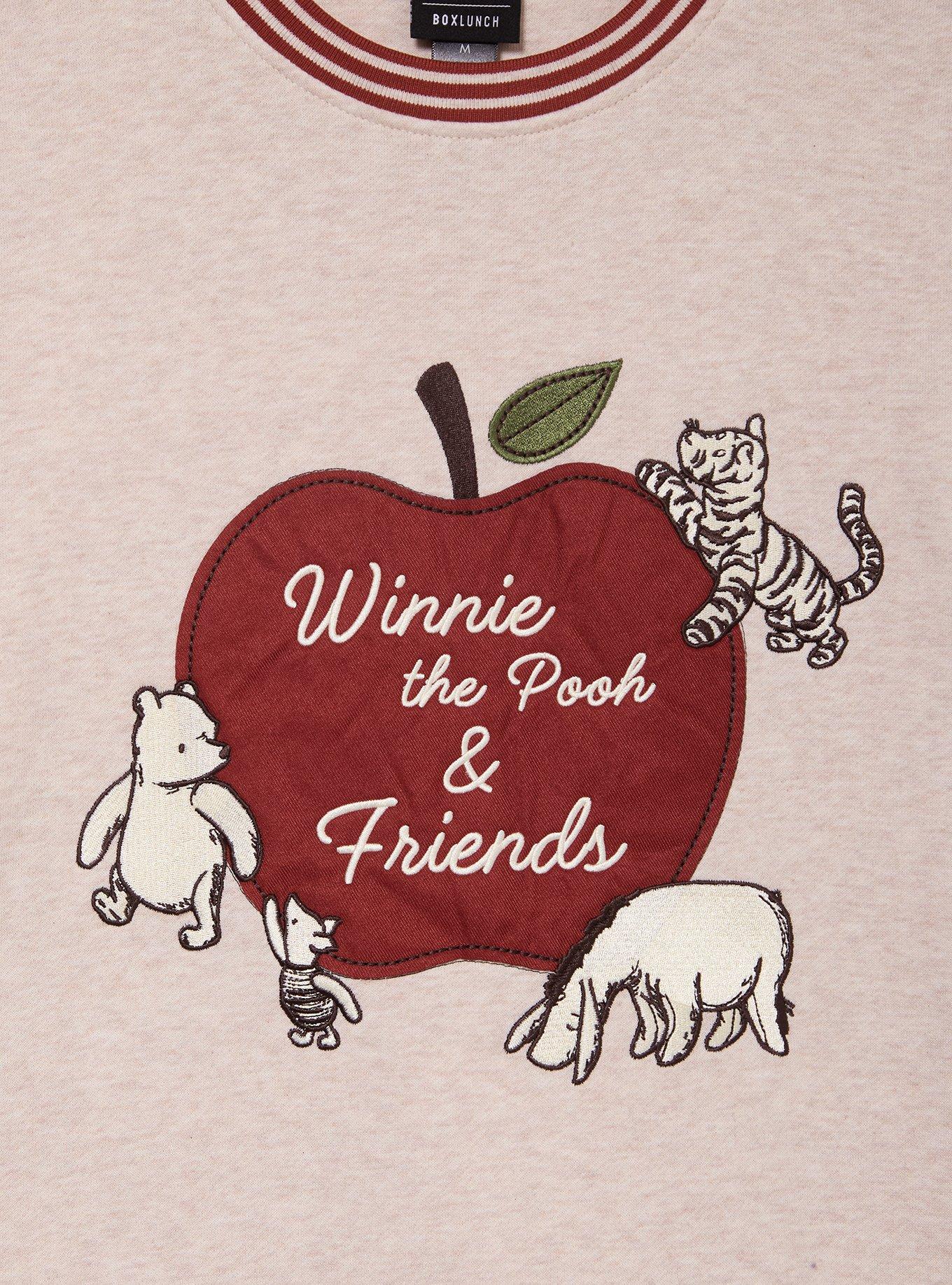 Disney Winnie the Pooh Classic Pooh Bear & Friends Apple Crewneck - BoxLunch Exclusive, BURGUNDY, alternate - view 3