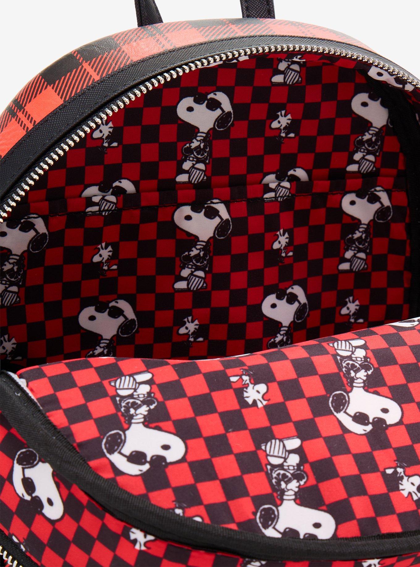 Loungefly Peanuts Snoopy Plaid Mini Backpack Hot Topic Exclusive, , alternate - view 4