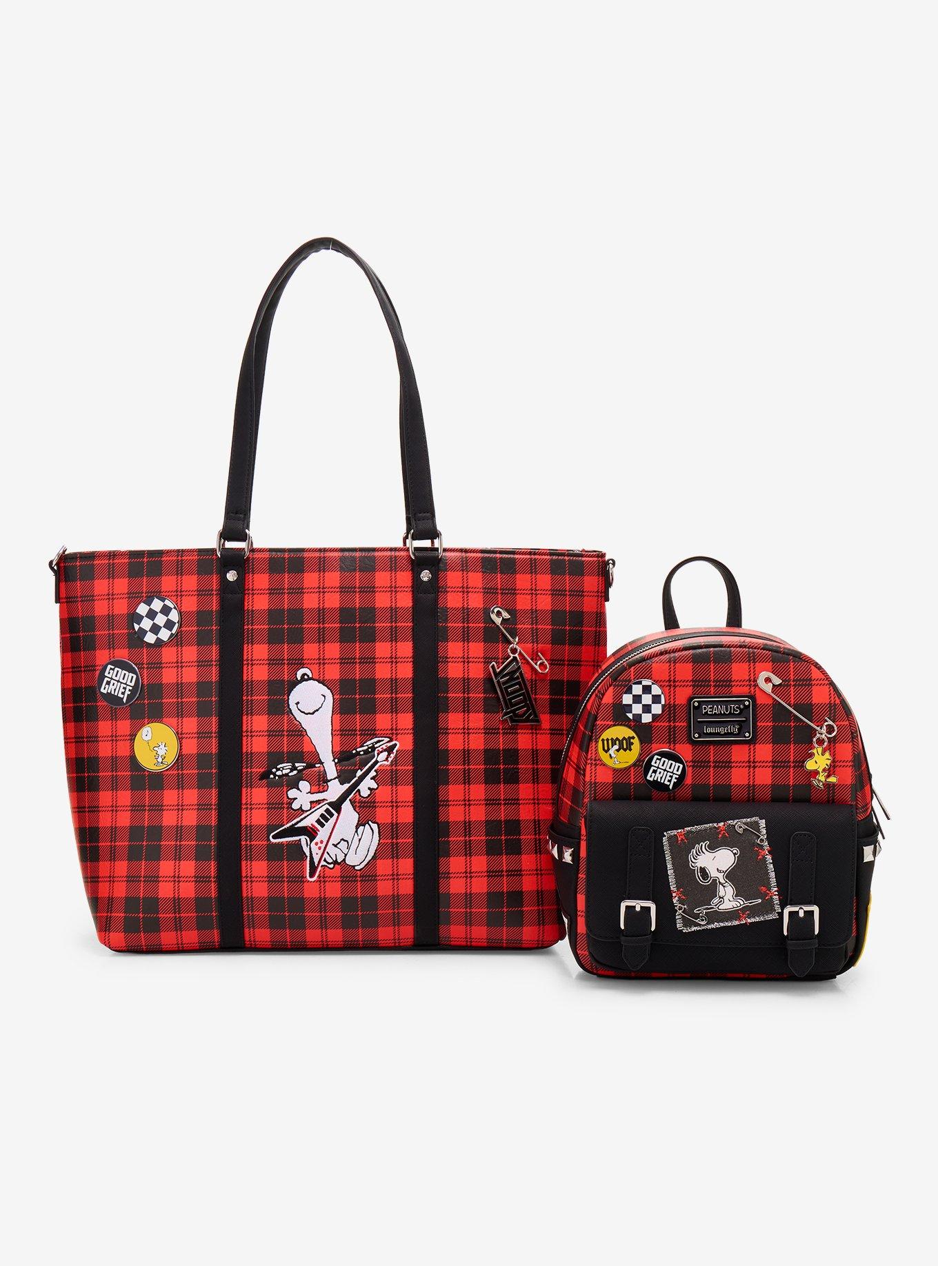 Loungefly Peanuts Snoopy Plaid Mini Backpack Hot Topic Exclusive, , alternate - view 5