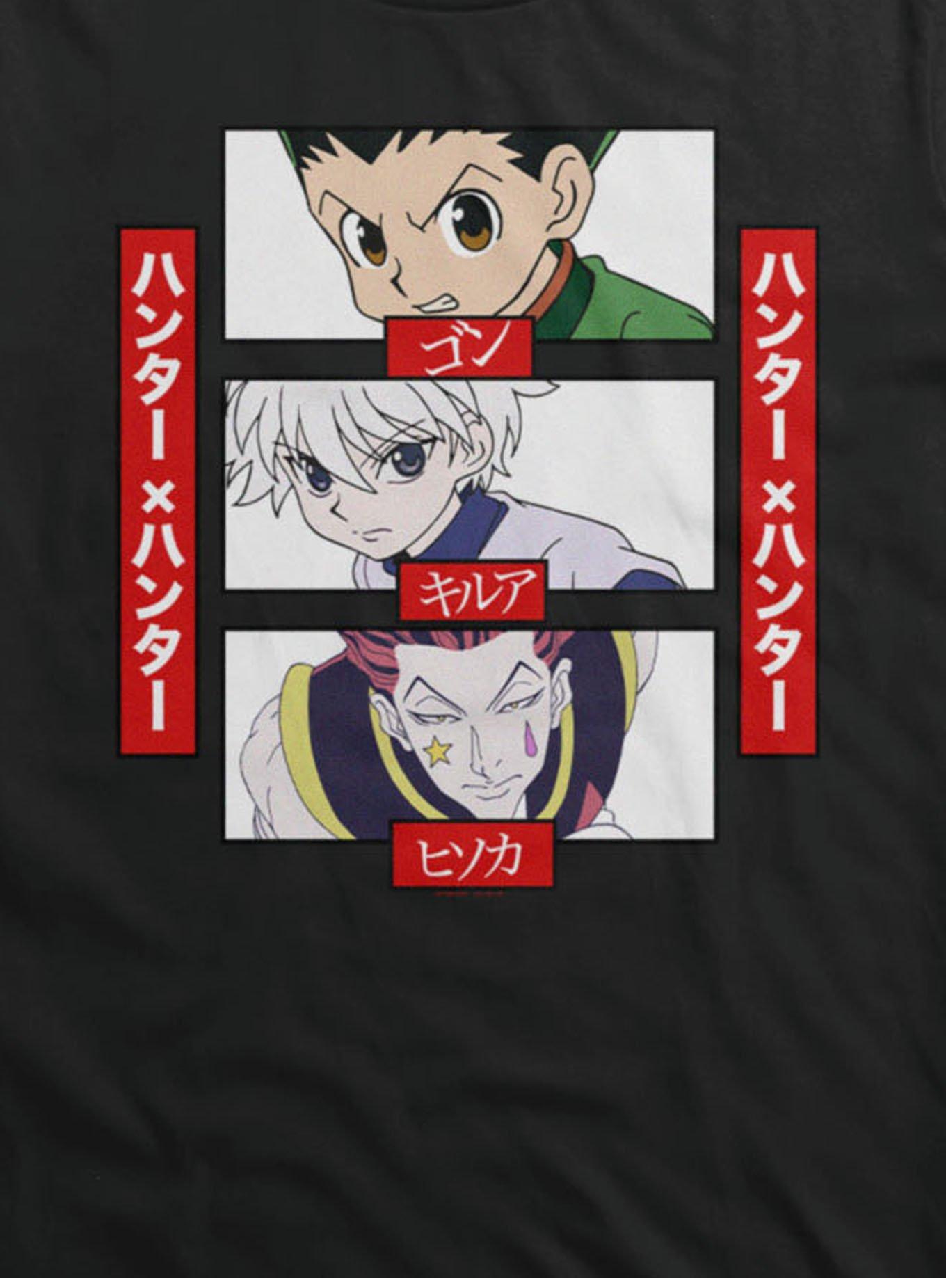 Hunter X Hunter Gon Killua Hisoka Panels T-Shirt, BLACK, alternate