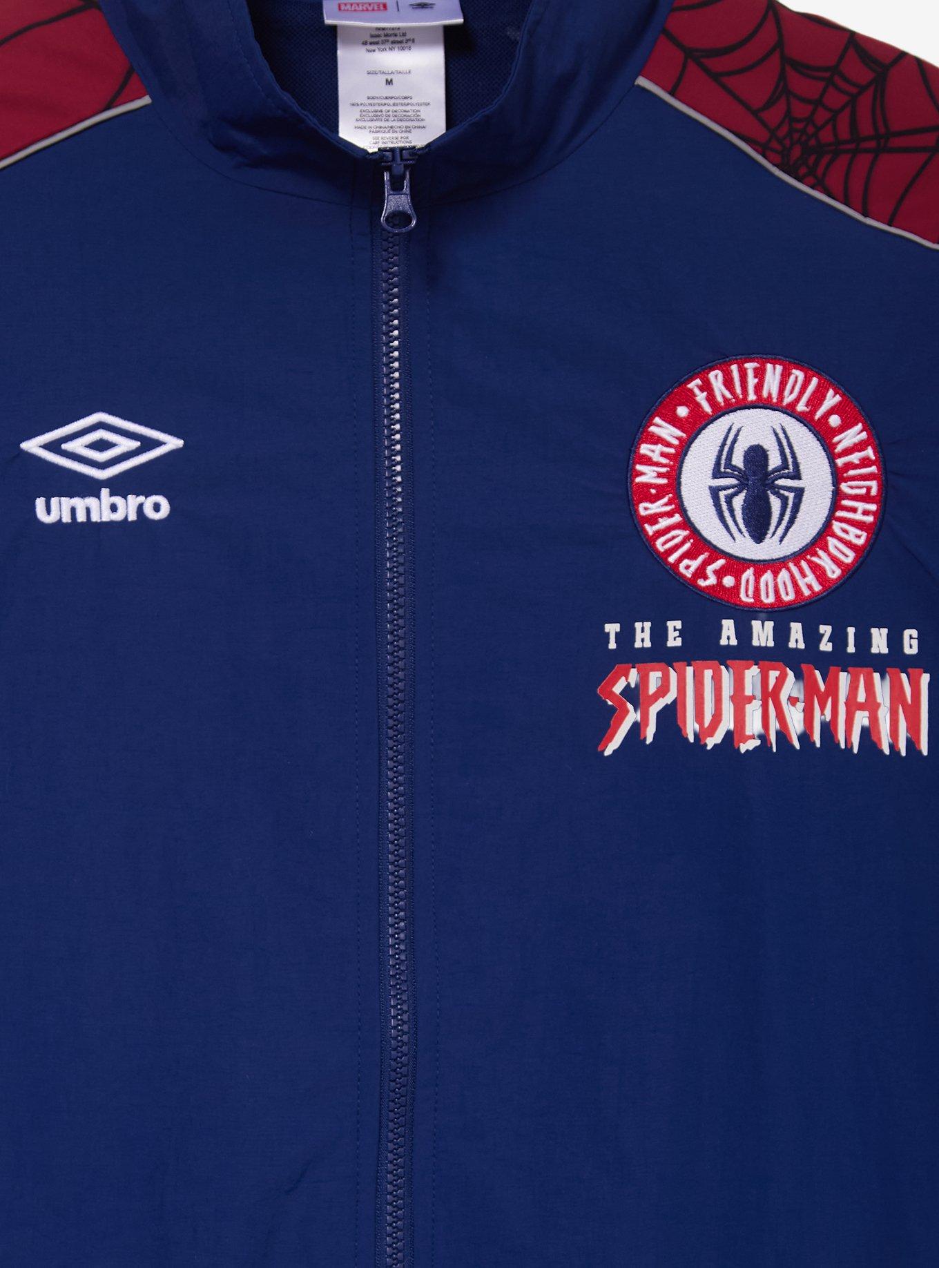Marvel Spider-Man x Umbro Warm-Up Jacket - BoxLunch Exclusive, BLUE, alternate - view 3