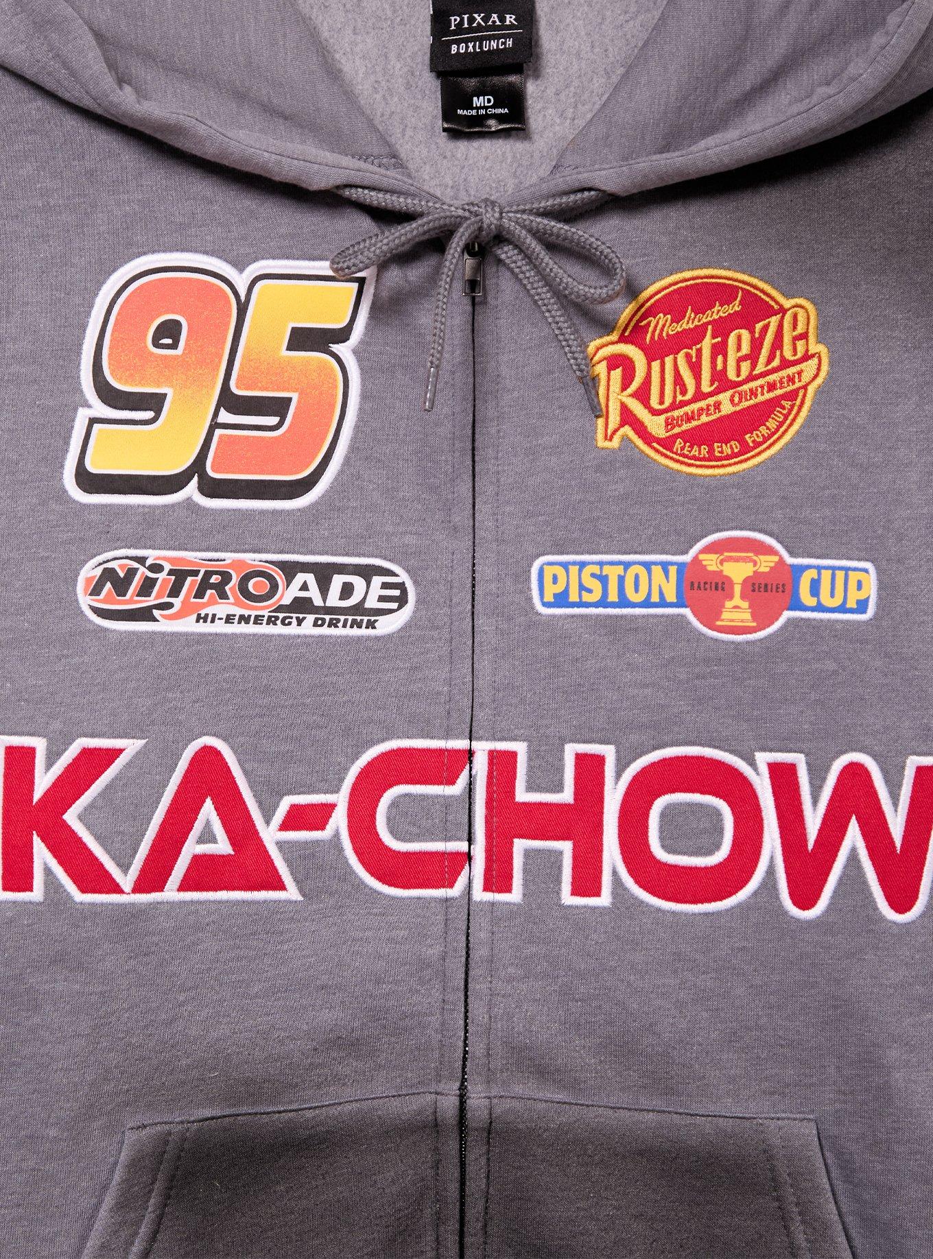 Disney Pixar Cars Lightning McQueen Patches Zippered Hoodie - BoxLunch Excllusive