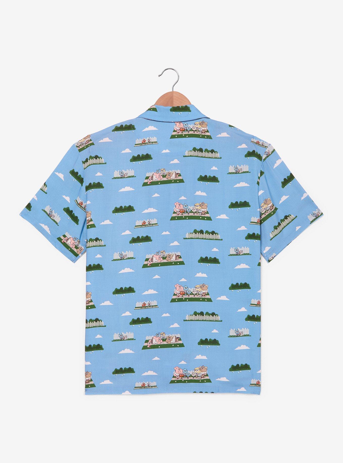 The Amazing World of Gumball The Copycats Allover Print Woven Button Up - BoxLunch Exclusive, , hi-res