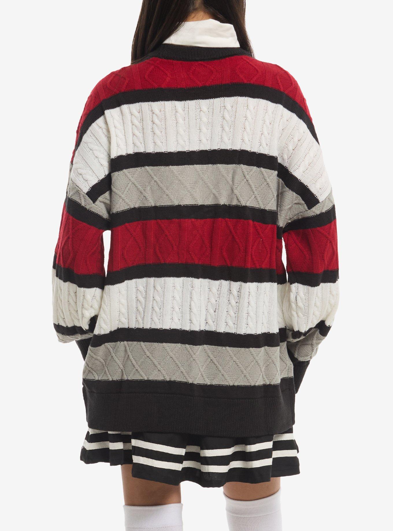 Disney Mickey Mouse Stripe Mock Neck Girls Sweater, MULTI, alternate - view 3