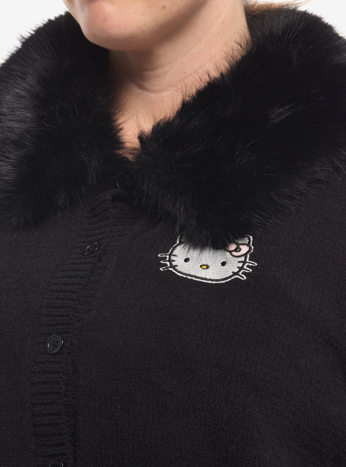 Hello Kitty Fur Trim Girls Cardigan Plus Size, MULTI, alternate - view 4