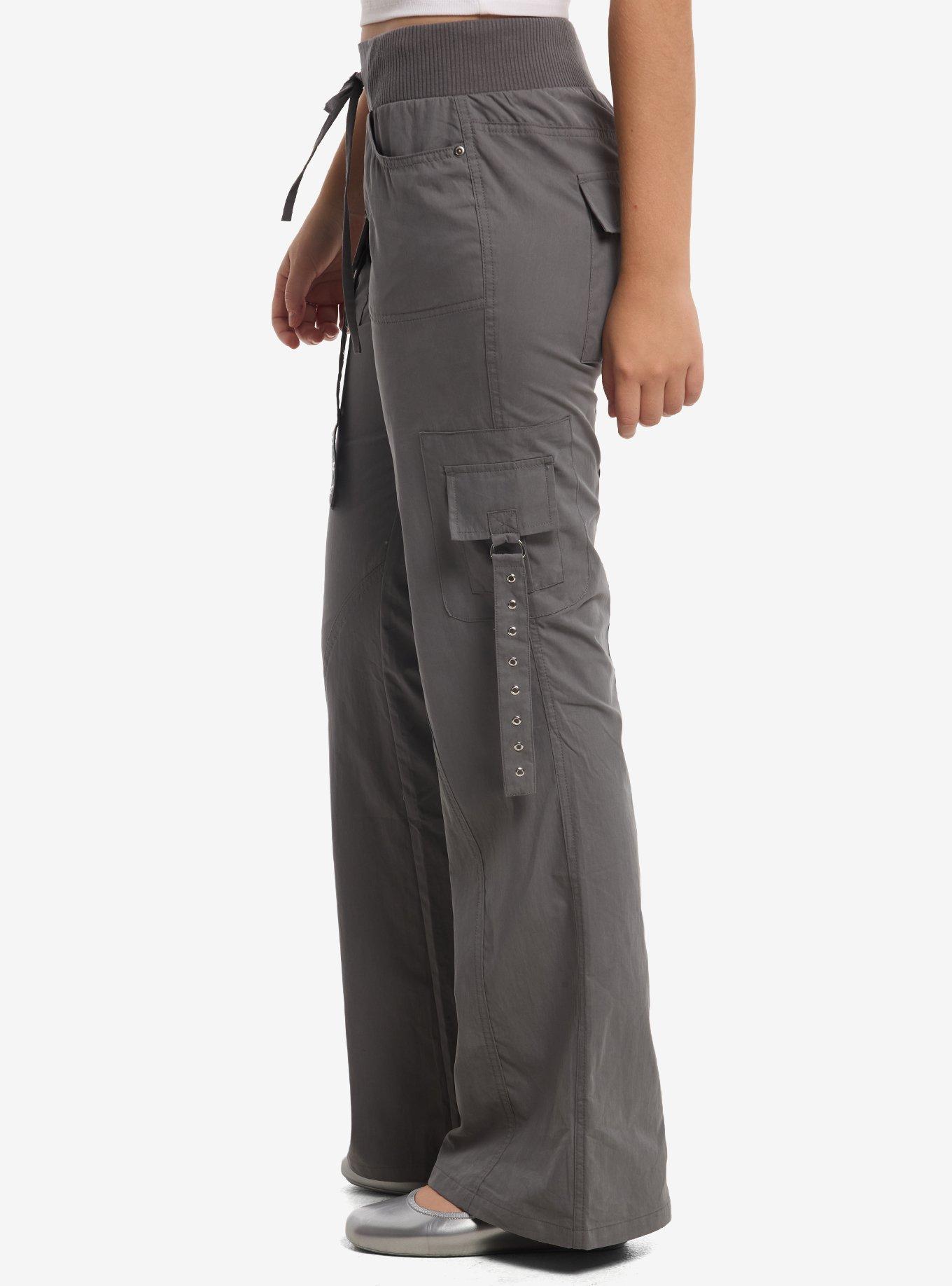 Thorn & Fable Grey Grommet Cargo Flare Pants, MULTI, alternate - view 4