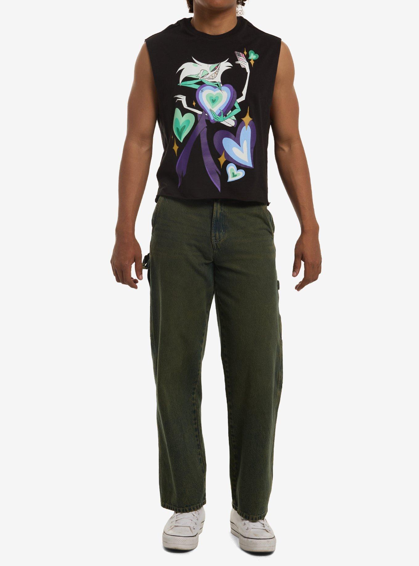 Hazbin Hotel Angel Dust Pride Heart Muscle Tank Top, , hi-res