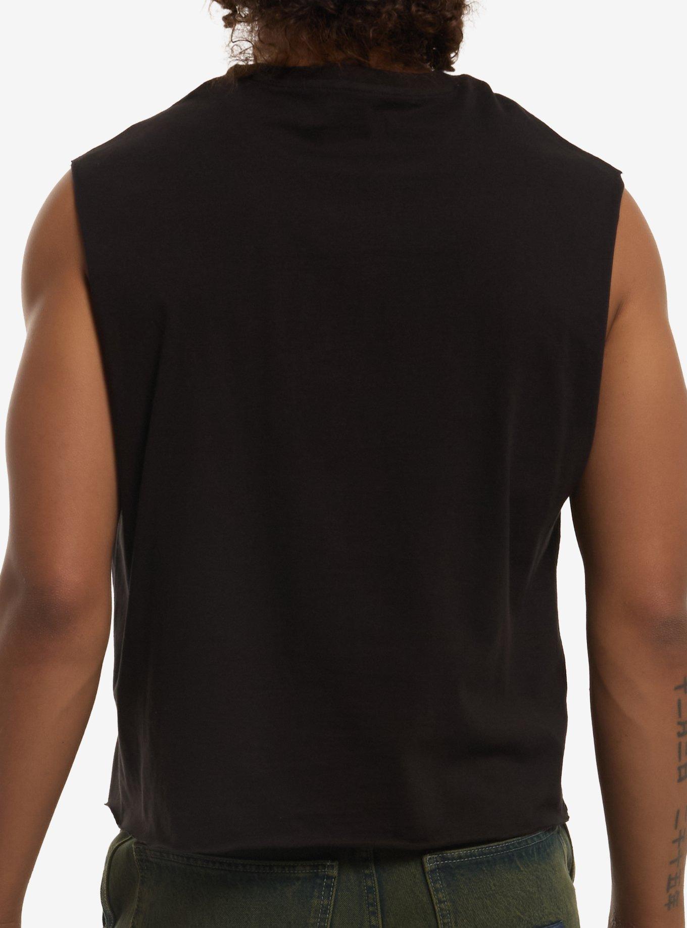 Hazbin Hotel Angel Dust Pride Heart Muscle Tank Top, BLACK, alternate