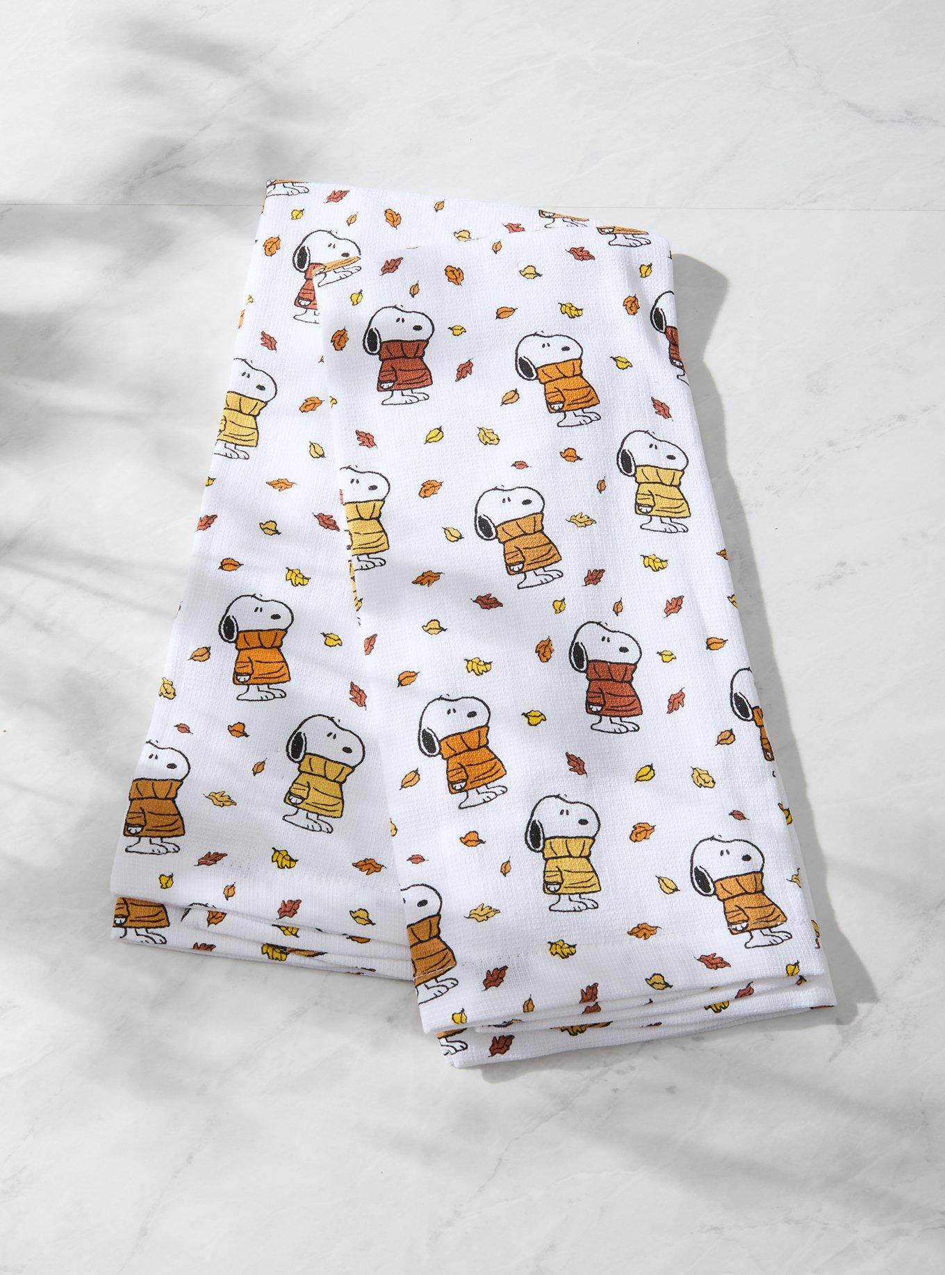 Peanuts Snoopy Fall Leaves Kitchen Towel Set, , hi-res