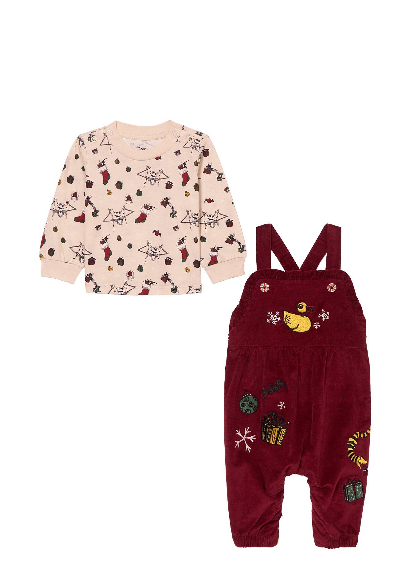 Disney The Nightmare Before Christmas Infant Long Sleeve Shirt & Overalls Set - BoxLunch Exclusive, CREAM, alternate - view 3