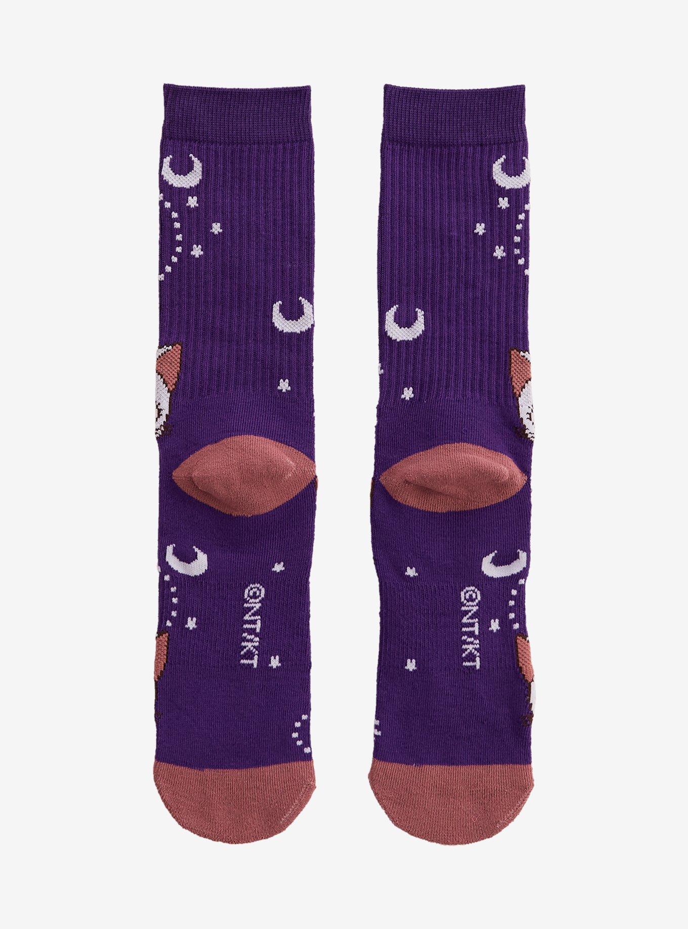 Sailor Moon Artemis & Luna Crew Socks &mdash; BoxLunch Exclusive, , hi-res