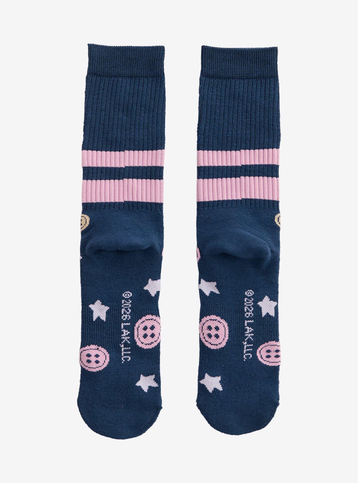 Coraline Buttons & Stars Crew Socks - BoxLunch Exclusive, , hi-res