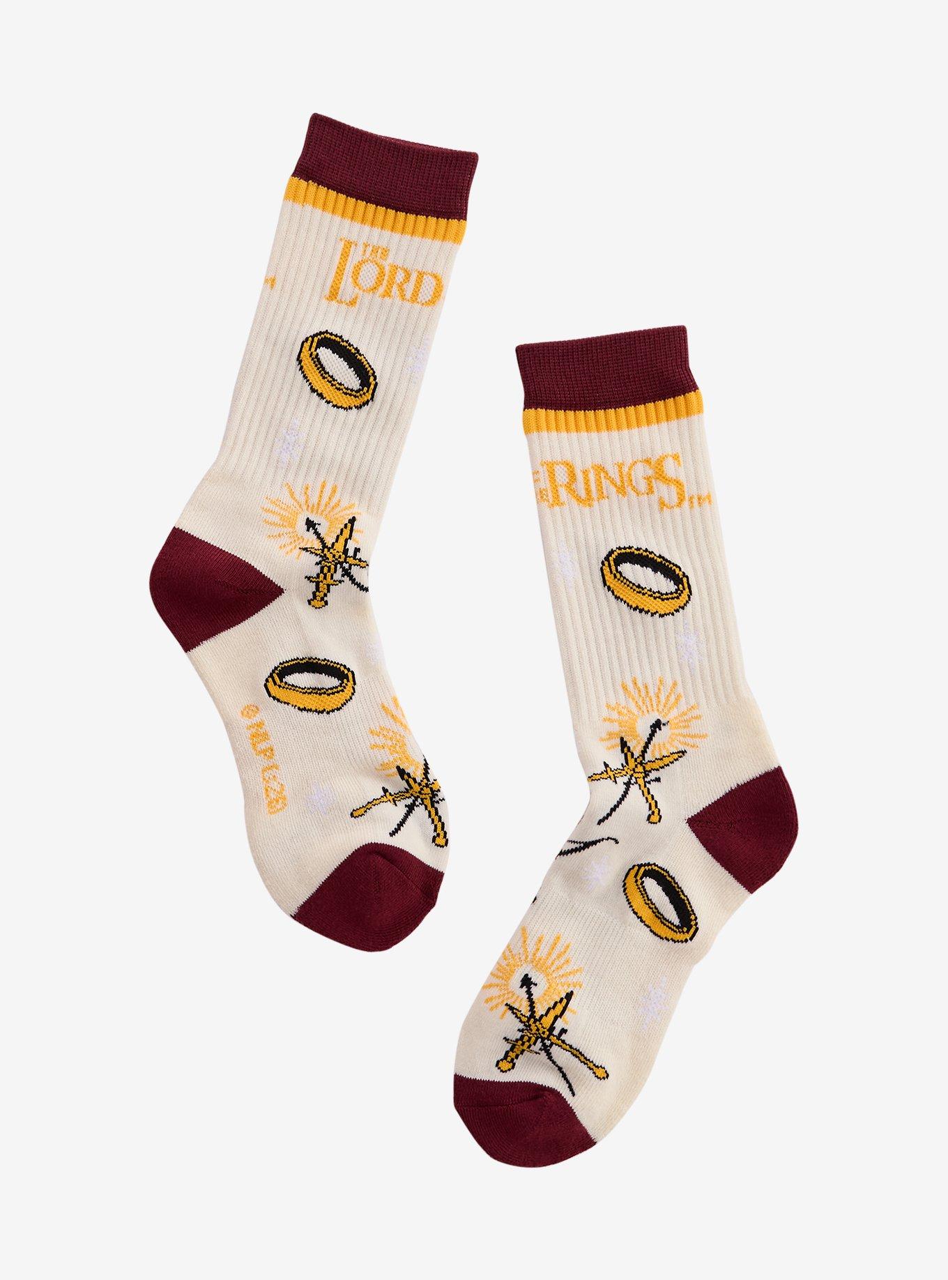 The Lord of the Rings One Ring Allover Print Crew Socks &mdash; BoxLunch Exclusive, , hi-res