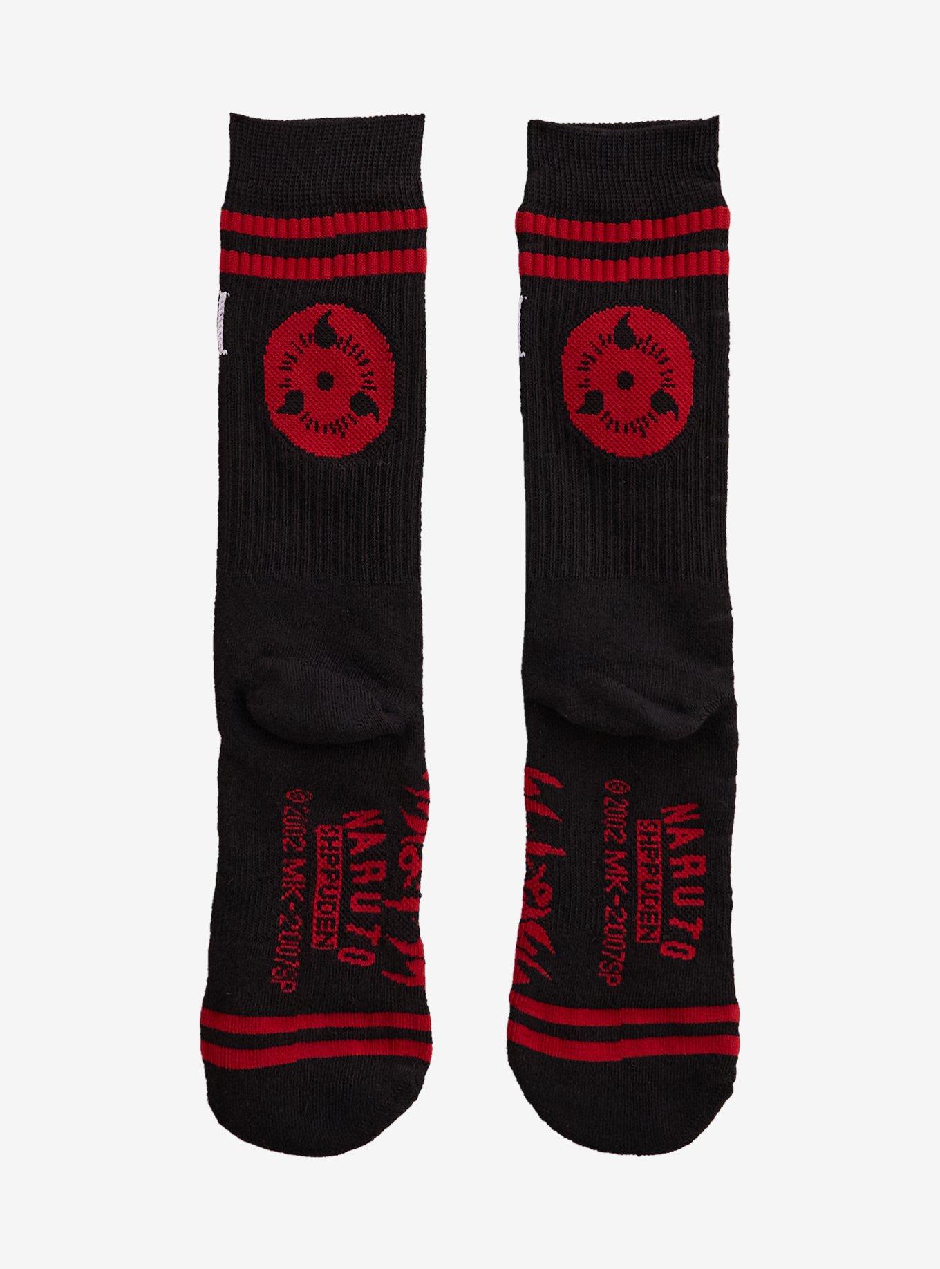 Naruto Shippuden Akatsuki Cloud Crew Socks &mdash; BoxLunch Exclusive, , hi-res