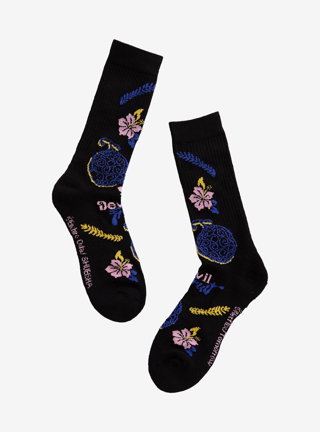 One Piece Devil Fruit Crew Socks &mdash; BoxLunch Exclusive, , hi-res