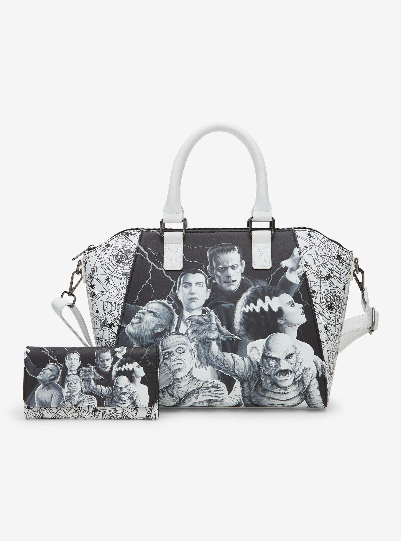 Loungefly Universal Monsters Group Spiderweb Satchel Bag, , alternate - view 5