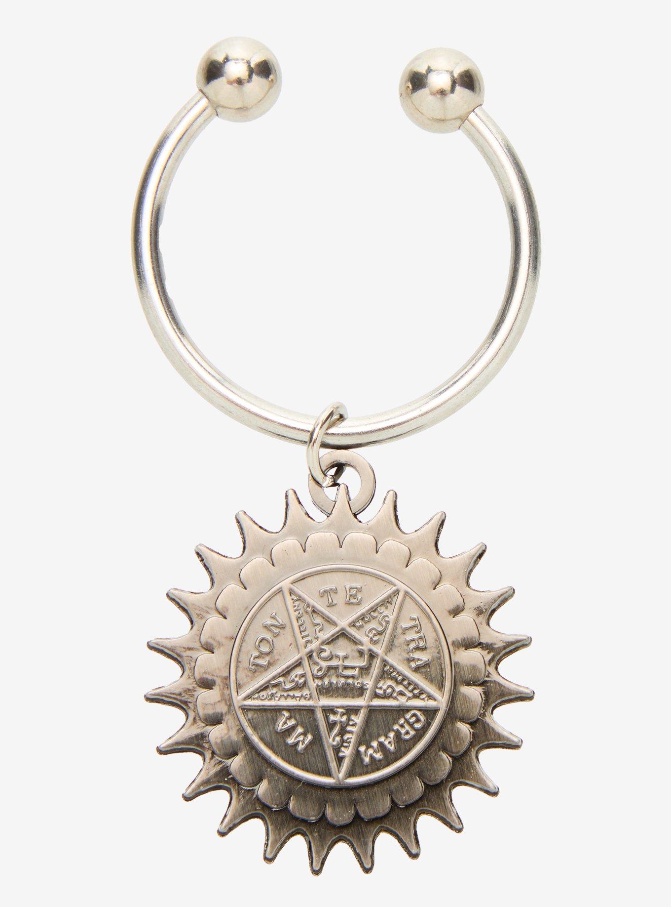 Black Butler Pentagram Barbell Key Chain, , hi-res