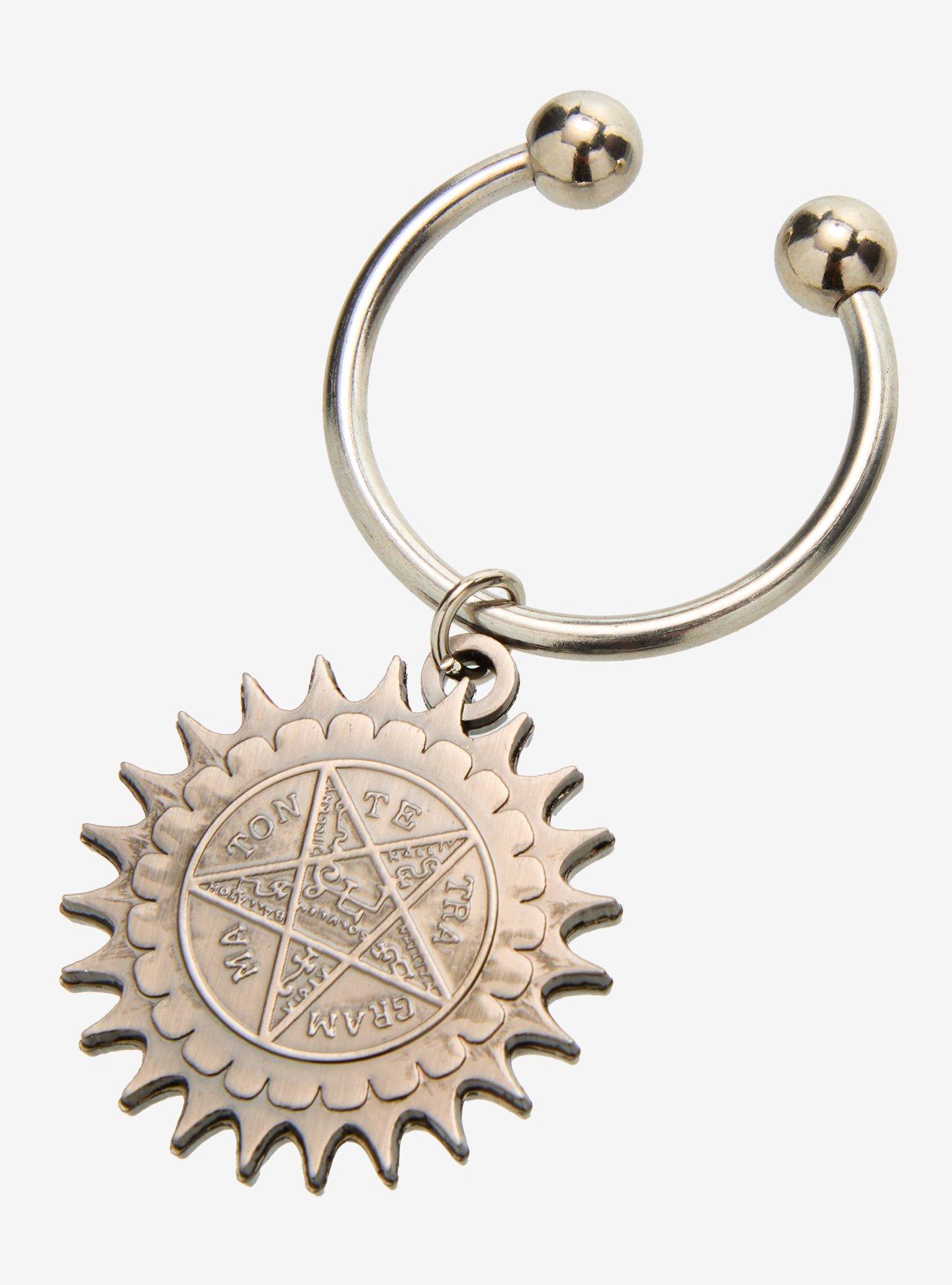Black Butler Pentagram Barbell Key Chain, , alternate