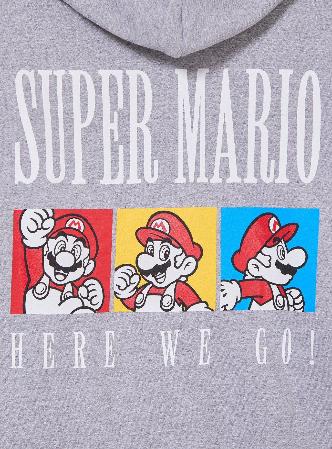 Nintendo Super Mario Bros. Mario Zippered Hoodie - BoxLunch Exclusive, HEATHER, alternate