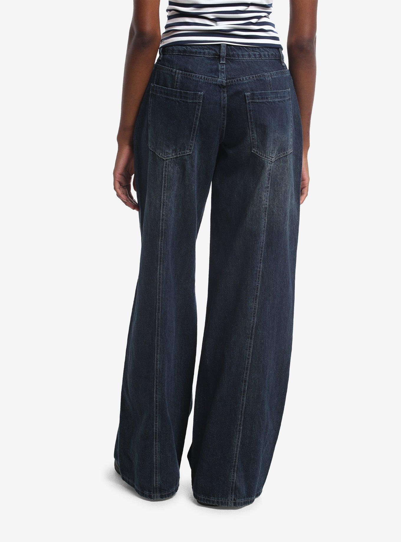 Social Collision Indigo Pierced Grommet Jeans, , hi-res